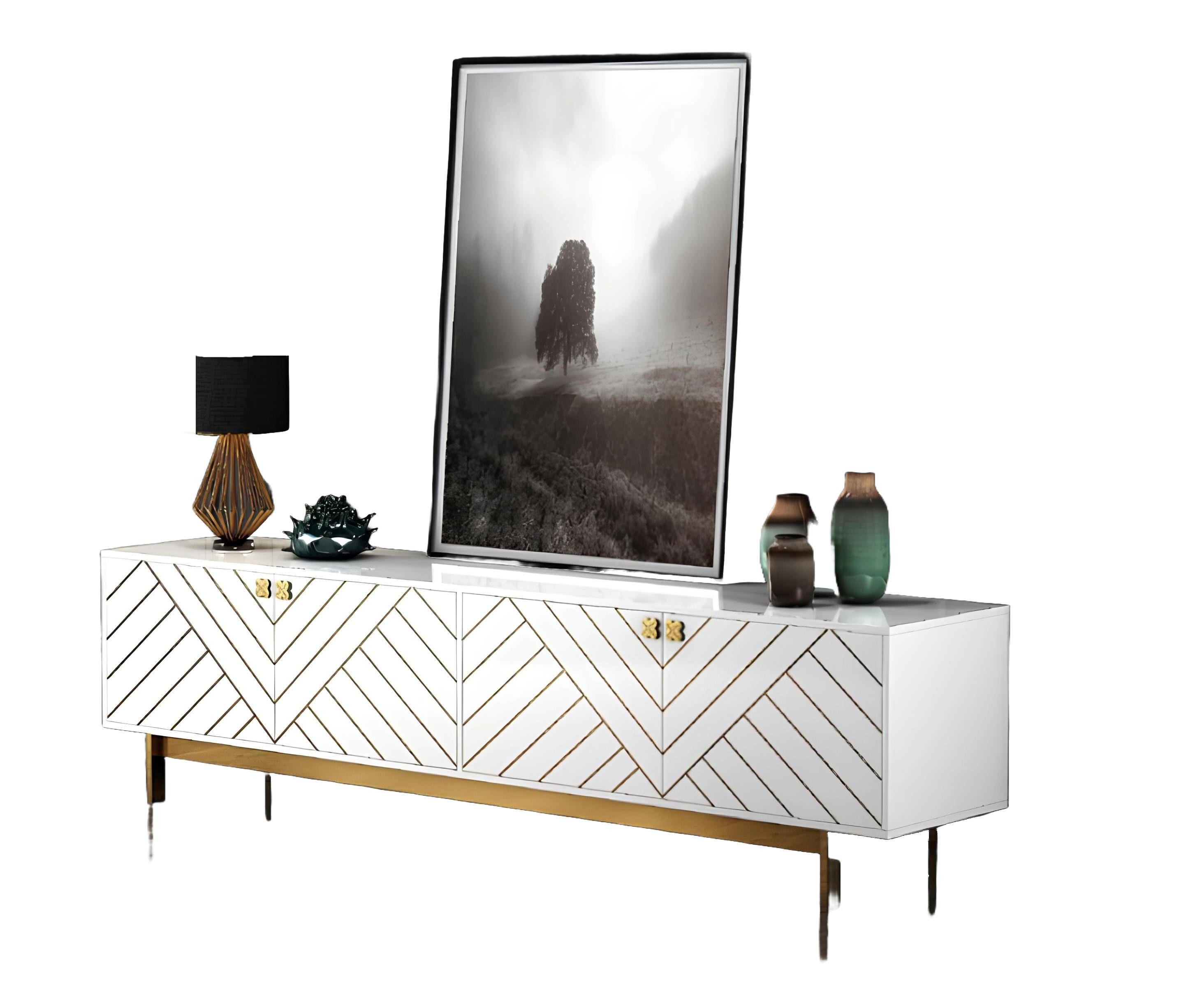 Xlmoebel Sideboard Exquisite Glanzvoll Kommode aus Edelstahl Luxuriöse Anrichte Kommoden (Sideboard), Hergestellt in Europa