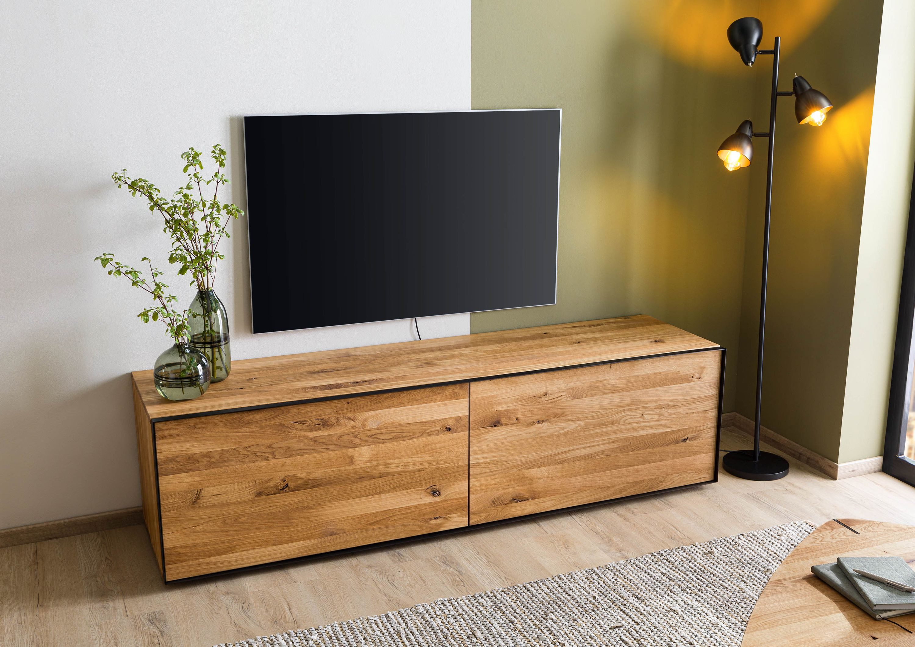 Massivmoebel24 Lowboard STARNBERG (Massivholz), Wildeiche 200x53x55 natur geölt STARNBERG #10