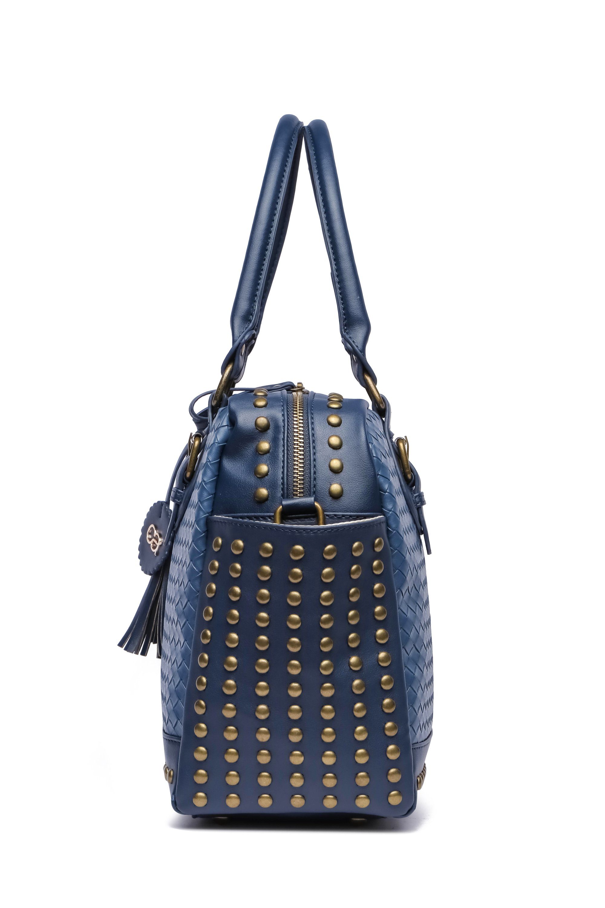 COLLEZIONE ALESSANDRO Schultertasche Berlin, mit Nieten und Flechtung