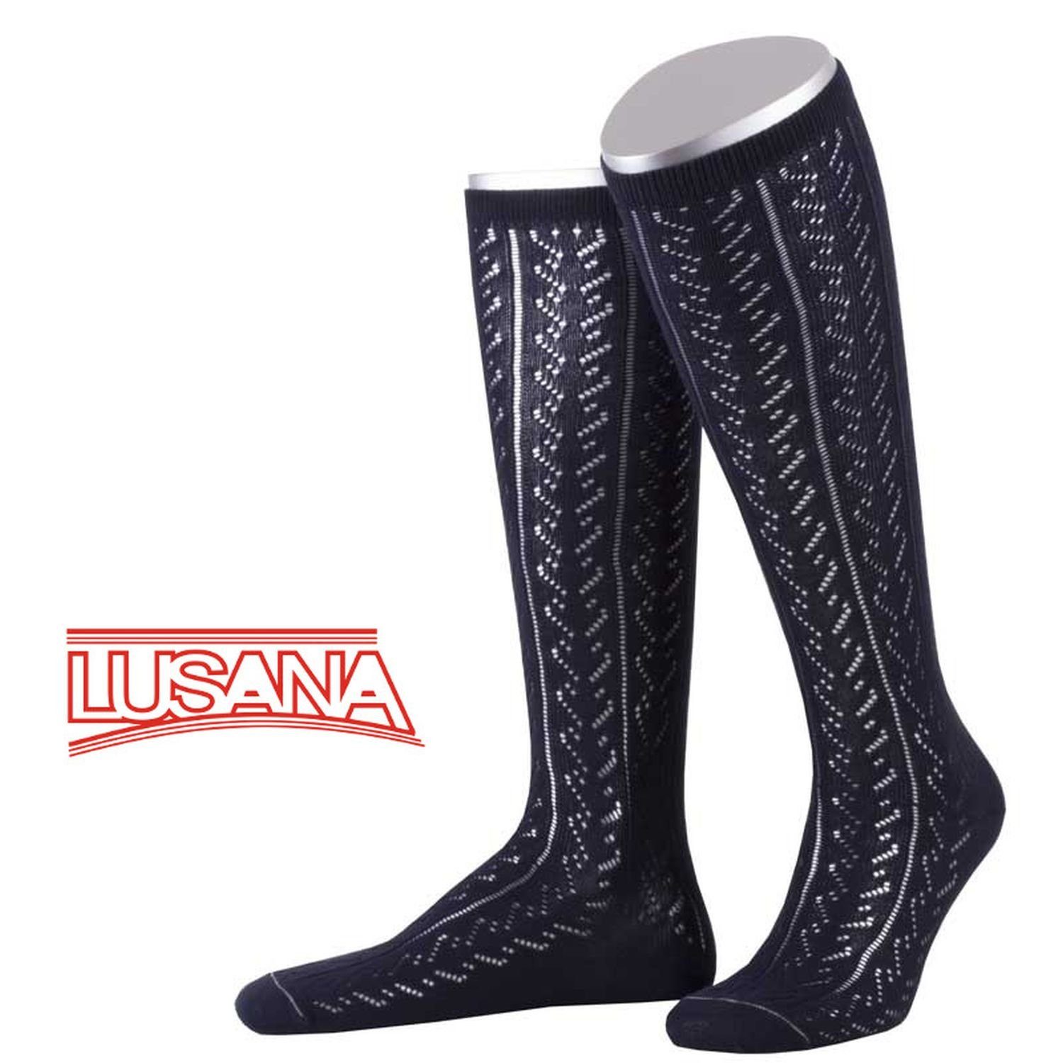 Lusana Trachtensocken mit Ajourmuster