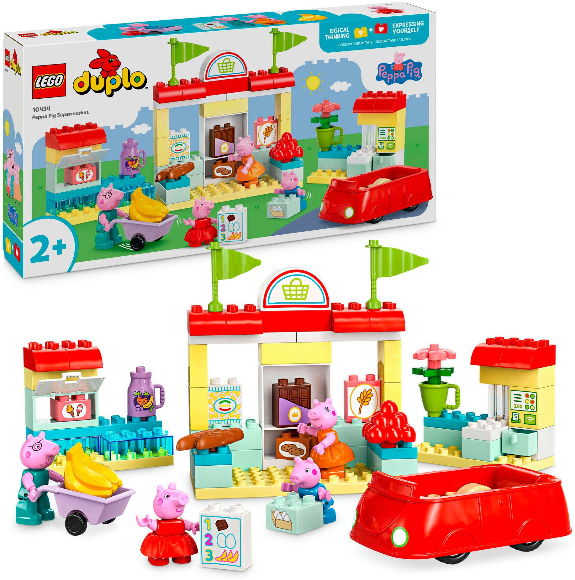 LEGO® Konstruktionsspielsteine Peppas Supermarkt (10434), LEGO DUPLO Peppa Pig, (70 St), Made in Europe