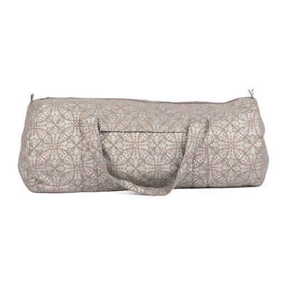 bodhi Yogatasche Maharaja Collection: Gemusterte Hot Yoga Bag Raja, taupe/silber