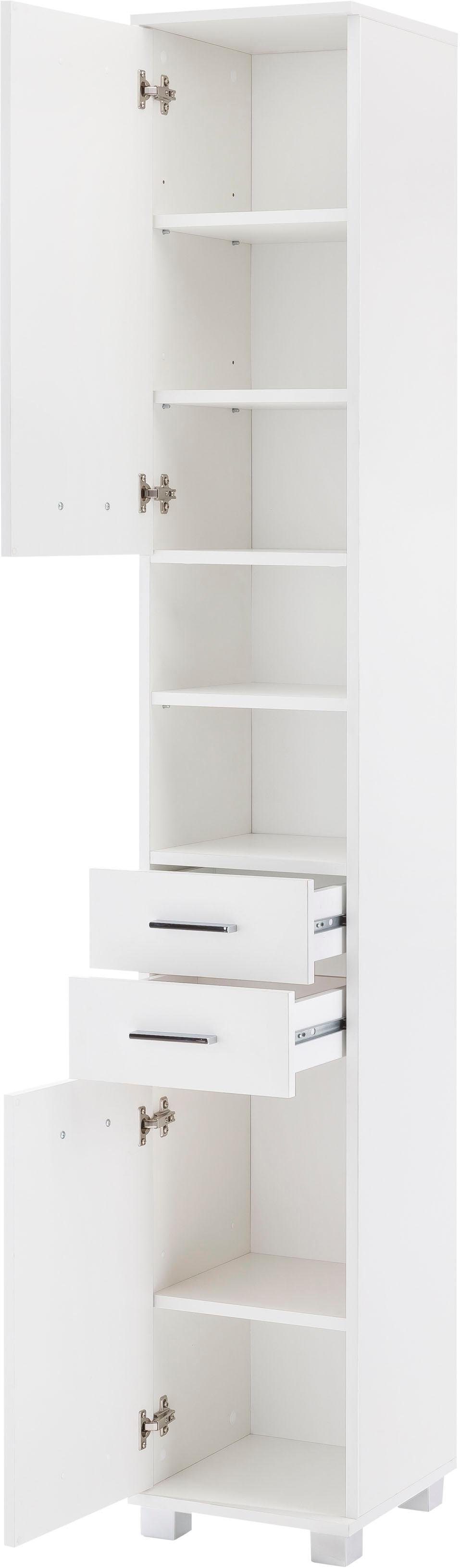 Schildmeyer Lumo 30 & mit 2 Türen, 2 Fächern offenen Hochschrank weiß Breite cm, 2 Schubladen