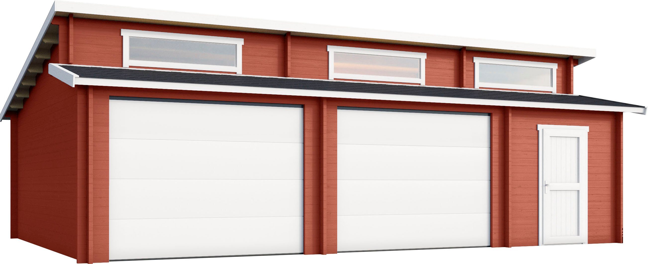 LASITA MAJA Garage Hawaii (Set, Für 2 Fahrzeuge geeignet), Garage + 2 Sektionaltore