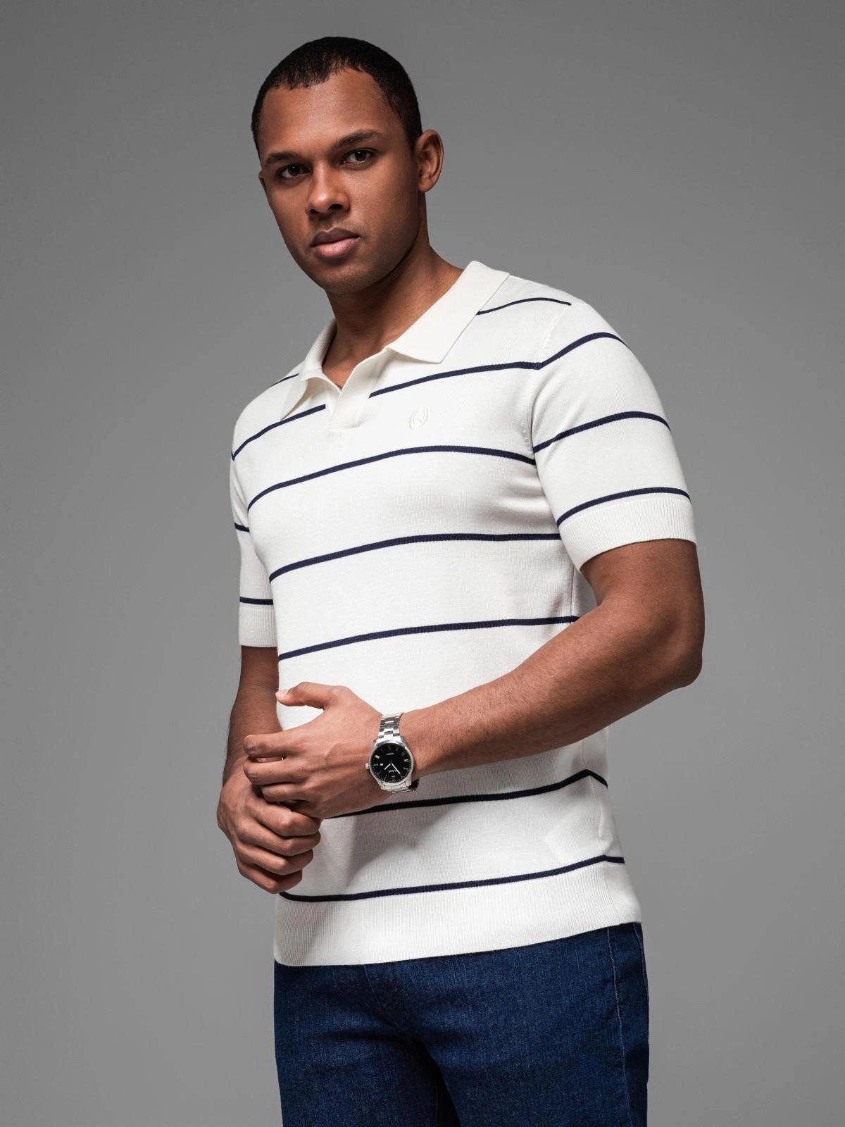 OMBRE Poloshirt Horizontal gestreiftes Herren-Poloshirt mit günstig online kaufen