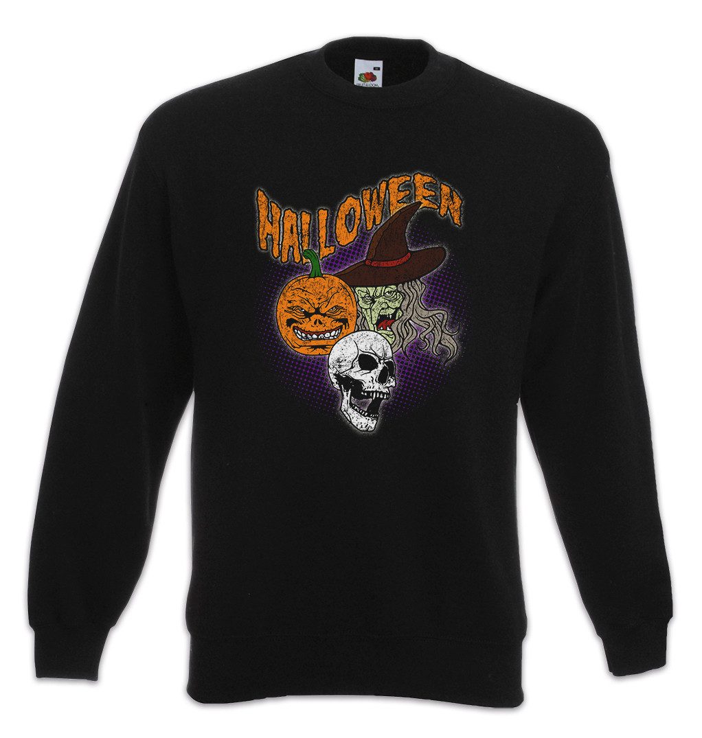 Sweatshirt Halloween Faces Sweatshirt Witch Moon Hexe Walpurgisnacht Walpurgis