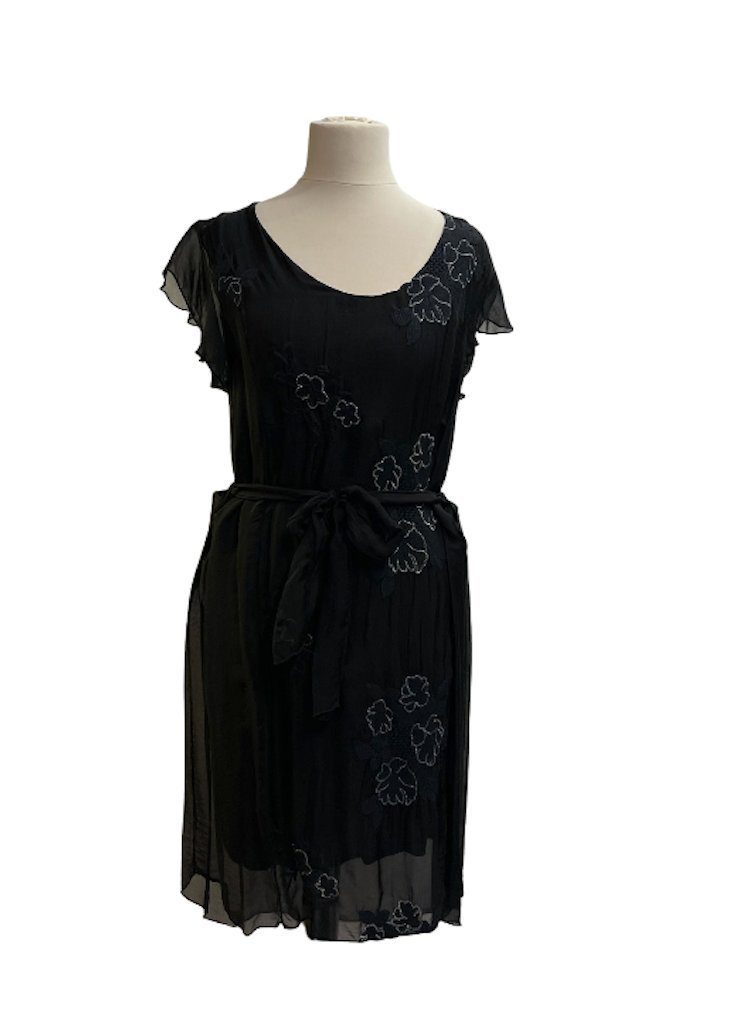 mit Schwarz Muster Sommerkleid Seidenkleid Herbst BZNA Sommer Kleid