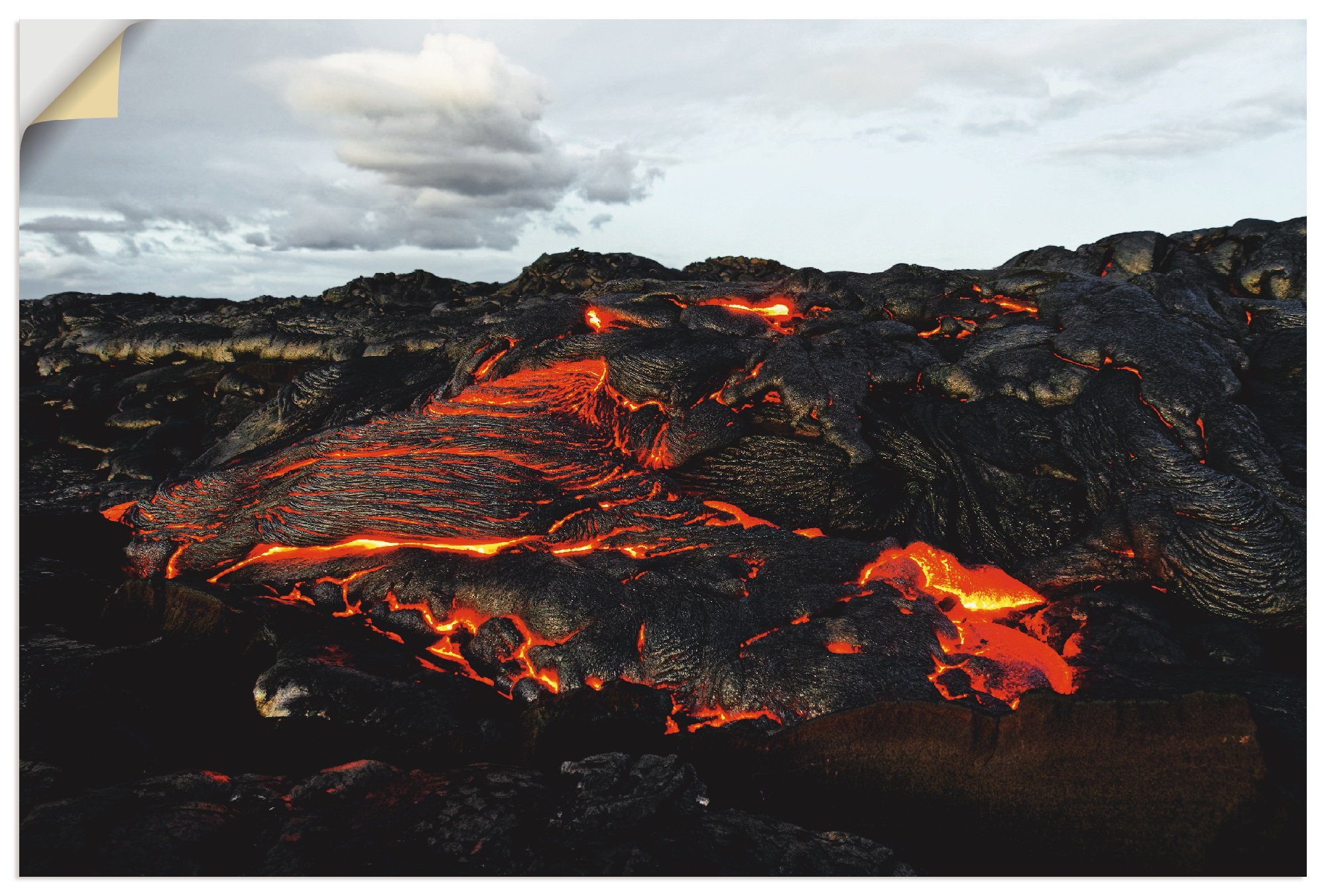 Artland Wandbild Hawaii Lava tritt aus einer Erdspalte, Amerika (1 St), als Alubild, Leinwandbild, Wandaufkleber oder Poster in versch. Größen