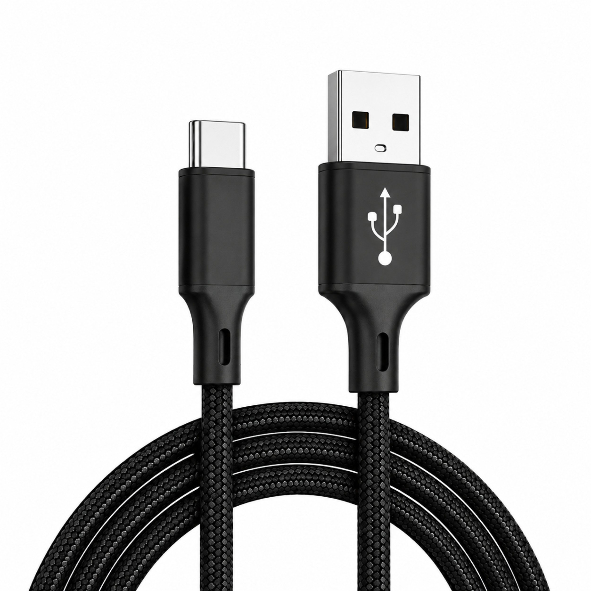 PlugUp USB-C Ladekabel für Samsung, iPhone, Huawei Xiaomi USB-A zu USB-C USB-Kabel, USB Typ A, USB-C, (200 cm), USB-A zu USB-C Ladekabel, Textilummantelt, Universell kompatibel