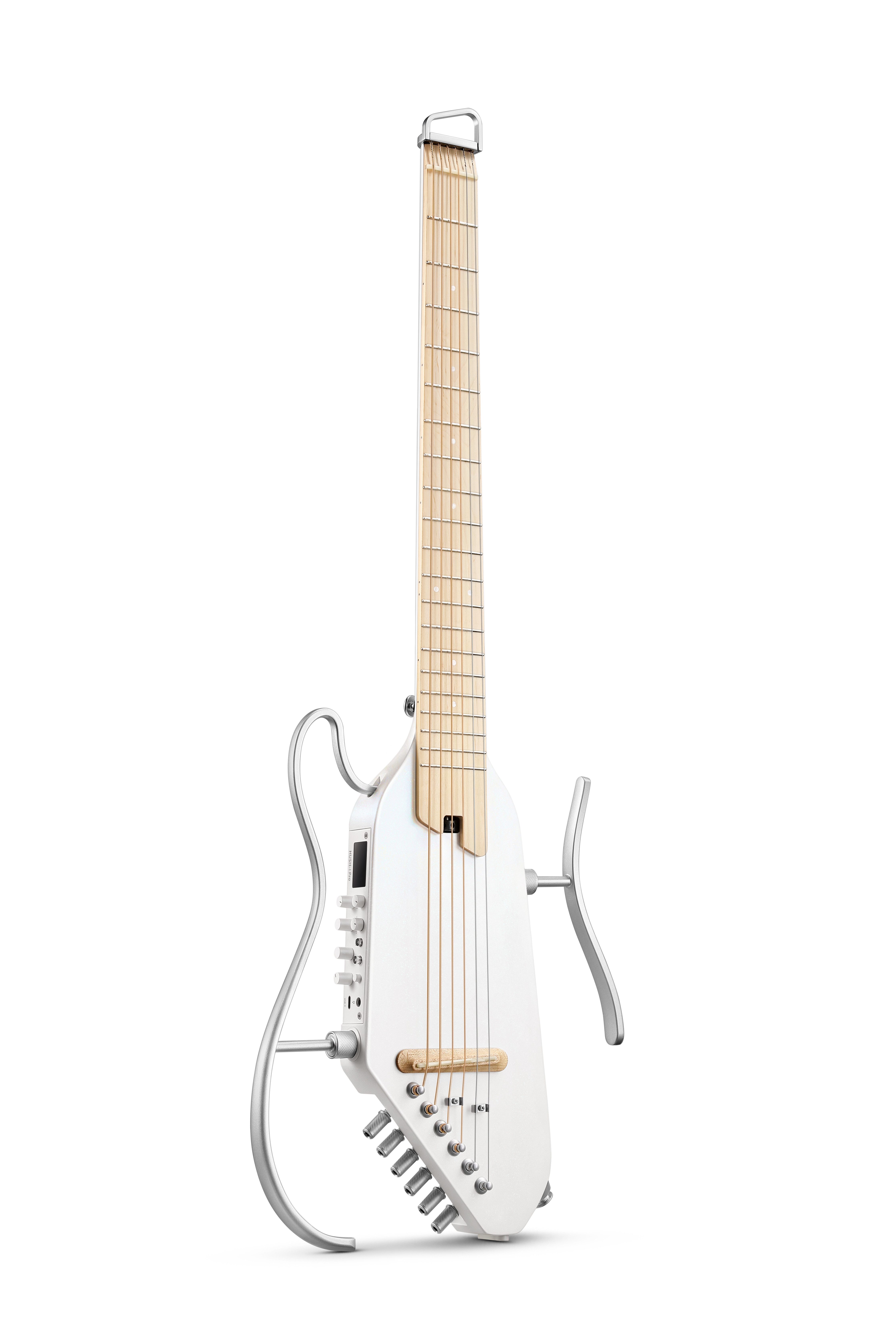 Donner Akustikgitarre HUSH I PRO Reisegitarre Effekte Smart E-Gitarre Set mit Kopfhörer, Matt Federleichte kopflose Gitarre, Kopfhörer, Gigbag, Gurt, Ladekabel, Ideal für Reisen und zum Üben