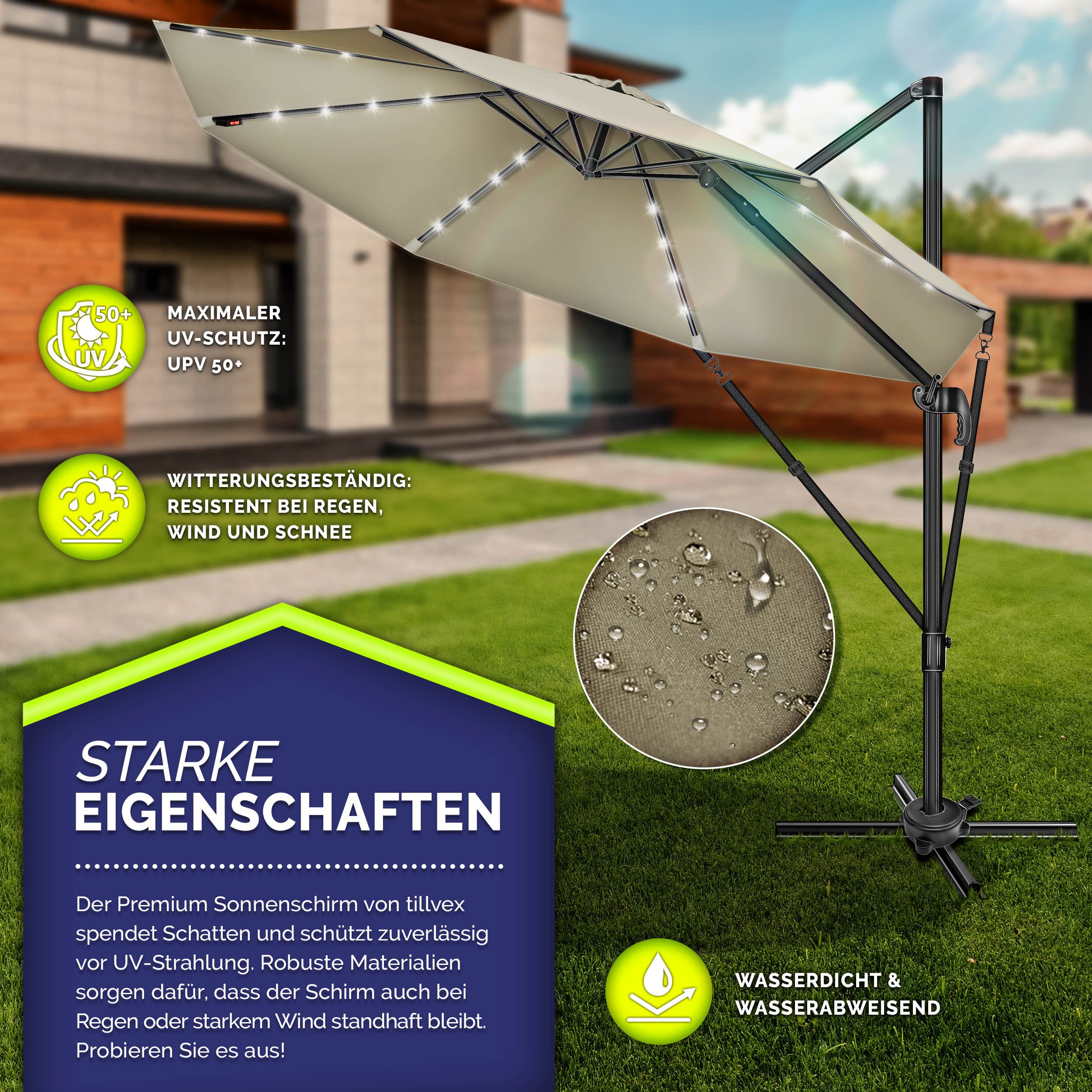 tillvex Sonnenschirm tillvex® Premium Alu Sonnenschirm günstig online kaufen