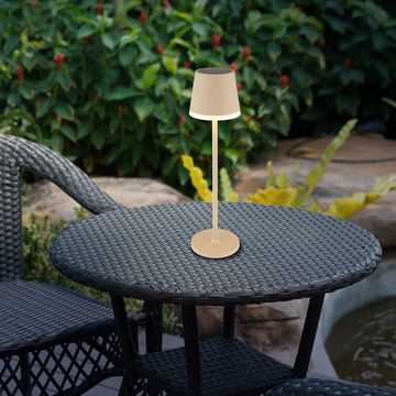 Globo LED Solarleuchte, Leuchtmittel inklusive, Warmweiß, Solarlampe Tischleuchte Außenlampe sand LED Gartenleuchte