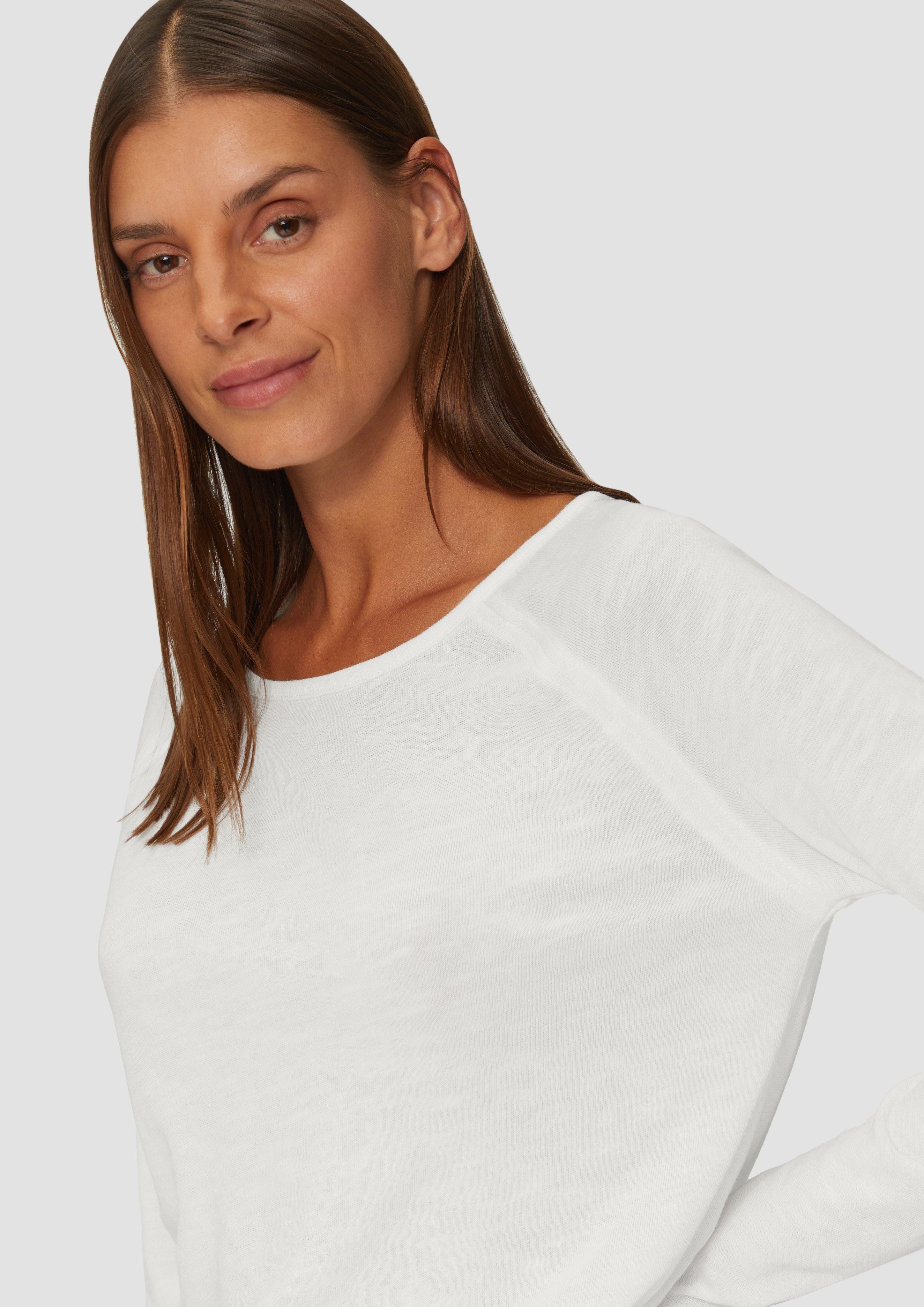 s.Oliver Langarmshirt Langarmshirt mit Flammgarnstruktur und günstig online kaufen