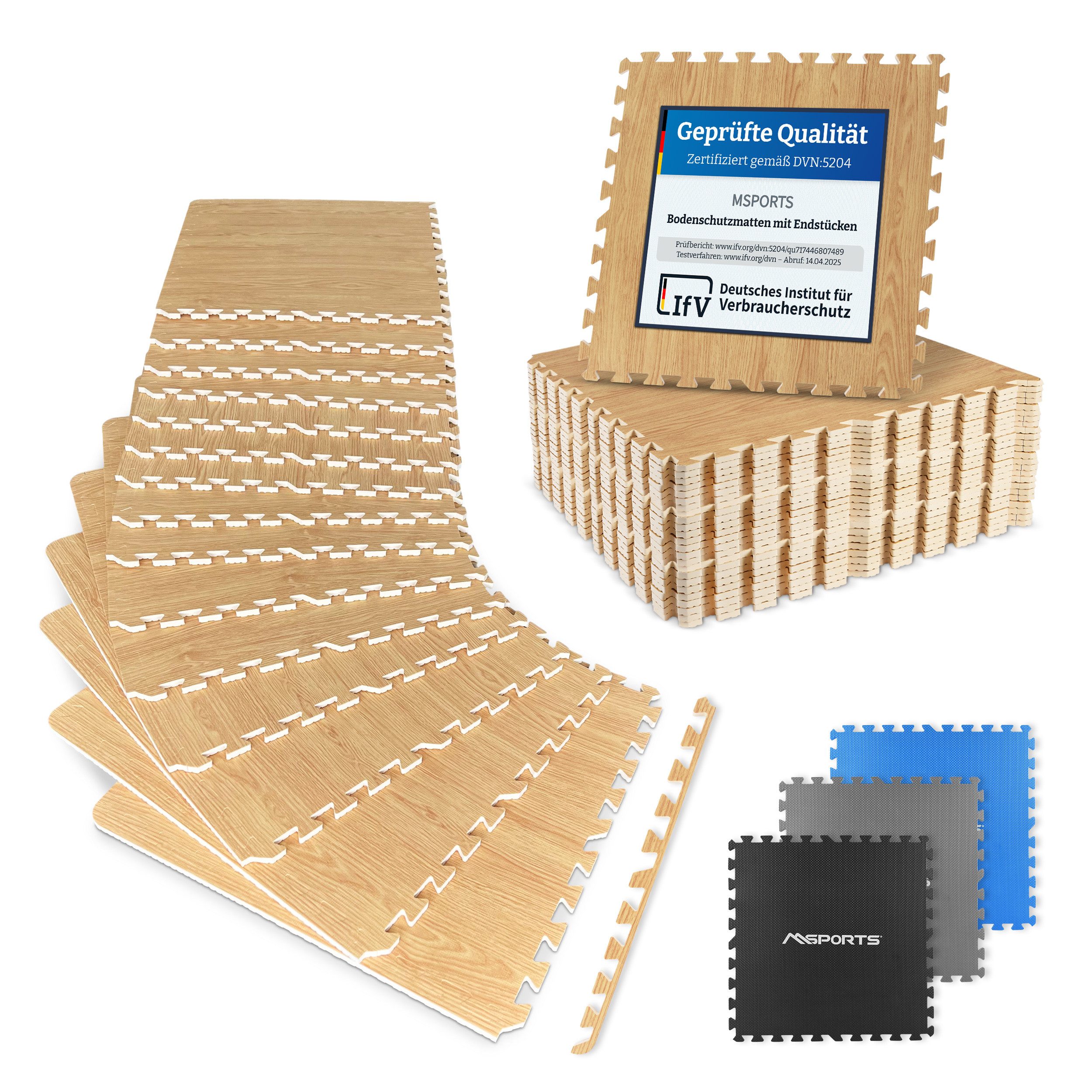 MSports® Bodenmatte Bodenschutzmatten Set - 8 Schutzmatten in verschiedenen Farben (8 Schutzmatten)