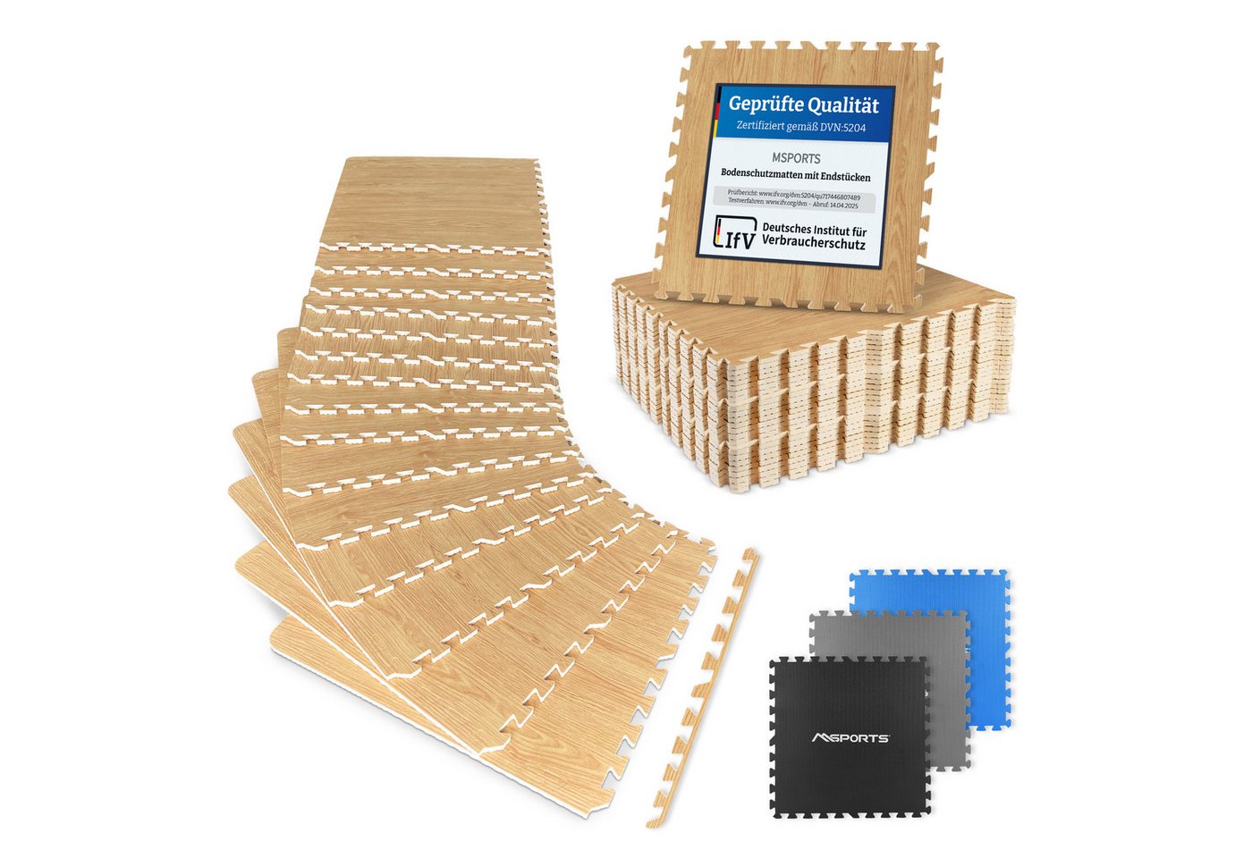 MSports® Bodenmatte Bodenschutzmatten Set - 8 Schutzmatten in verschiedenen Farben (8 Schutzmatten)