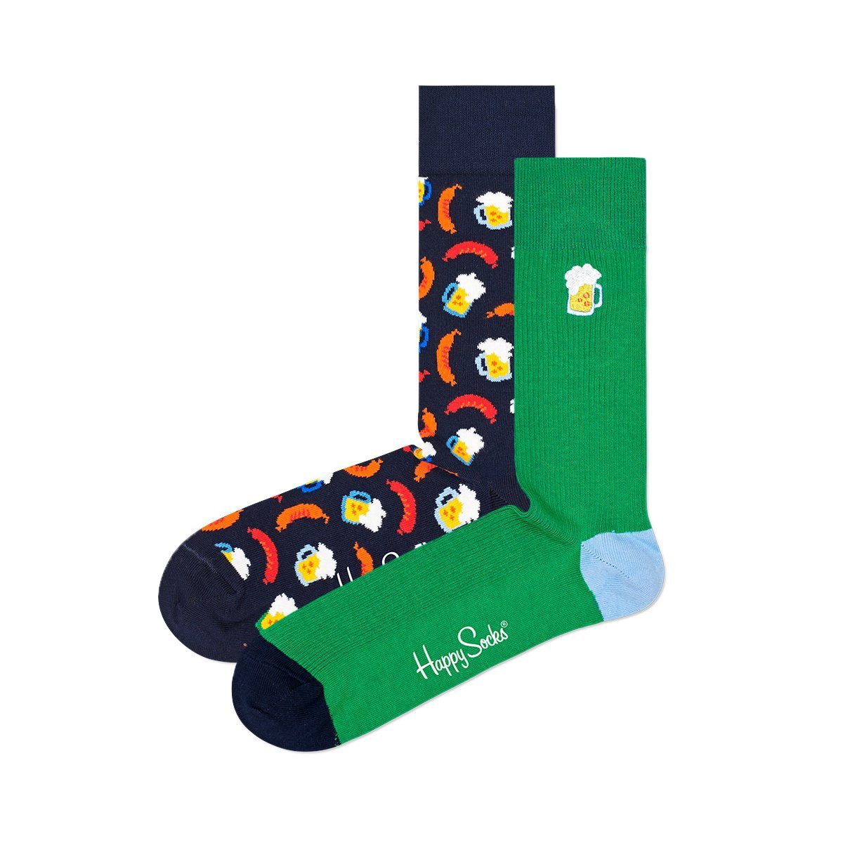 Happy Socks Kurzsocken Unisex Socken, 2er Pack - Geschenkbox, Farbmix Bier