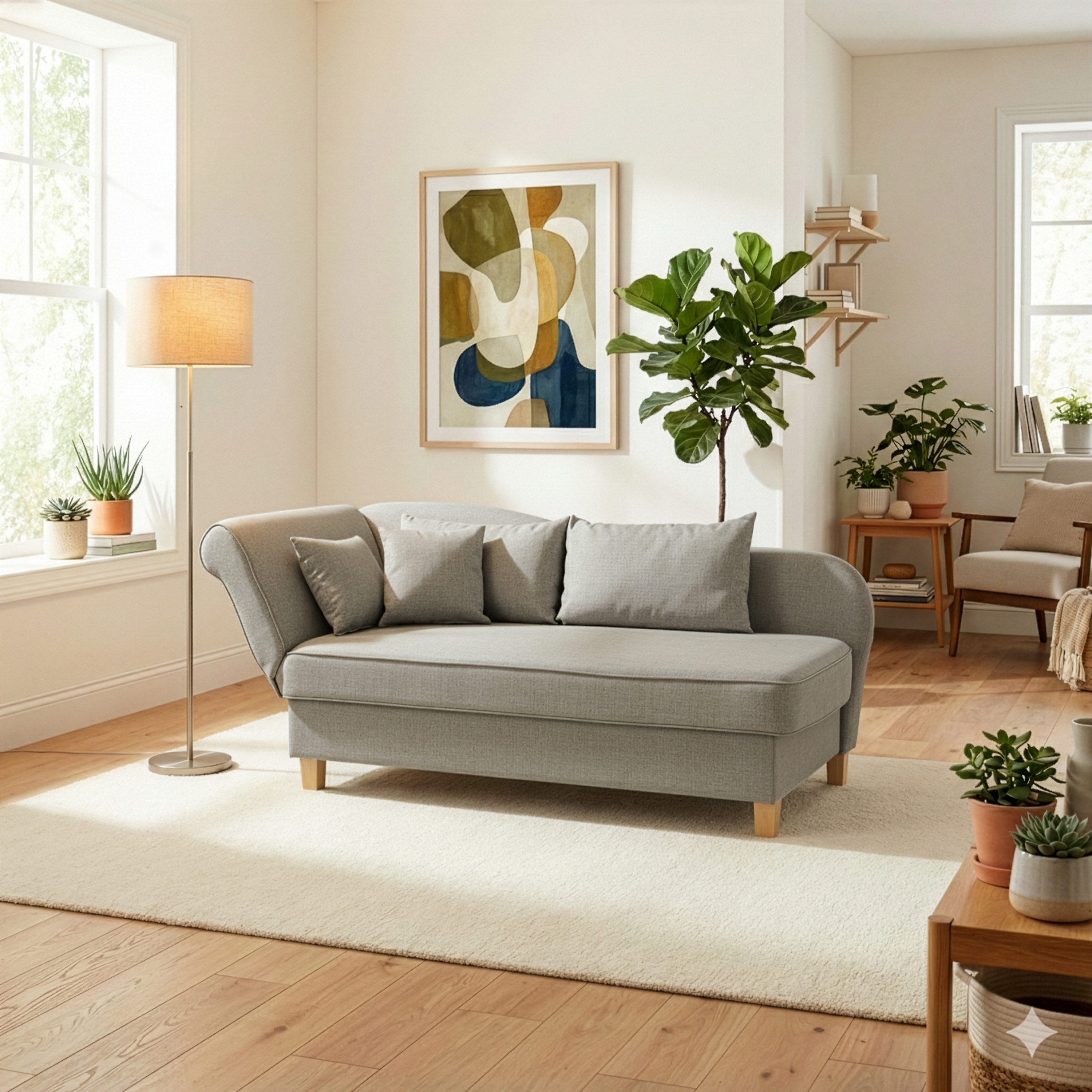 Max Winzer® Recamiere Selma, Recamiere Armteil links klappbar, Federkern, Bettkasten, Bettfunktion