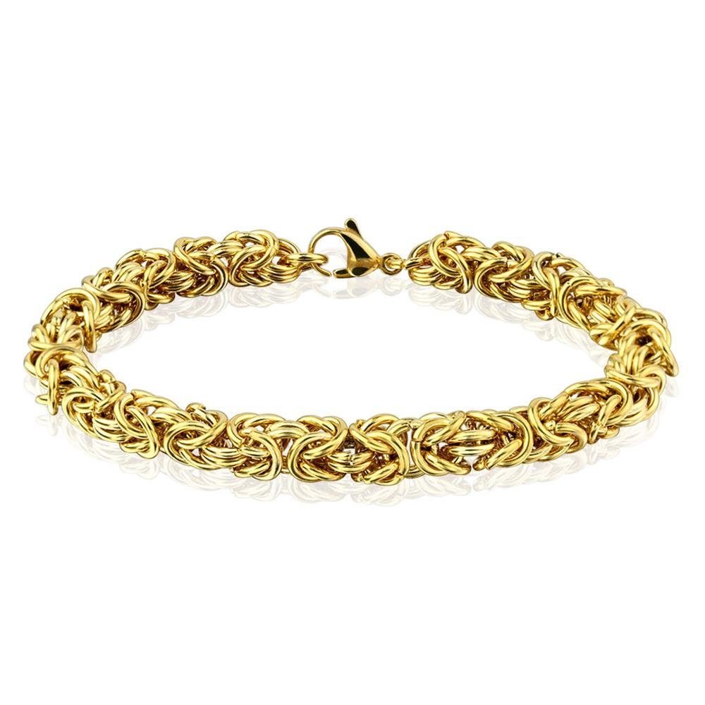 BUNGSA Goldarmband Armband mit verwobenen Gliedern Gold aus Edelstahl Unisex (1 Armband, 1-tlg), Bracelet Armschmuck