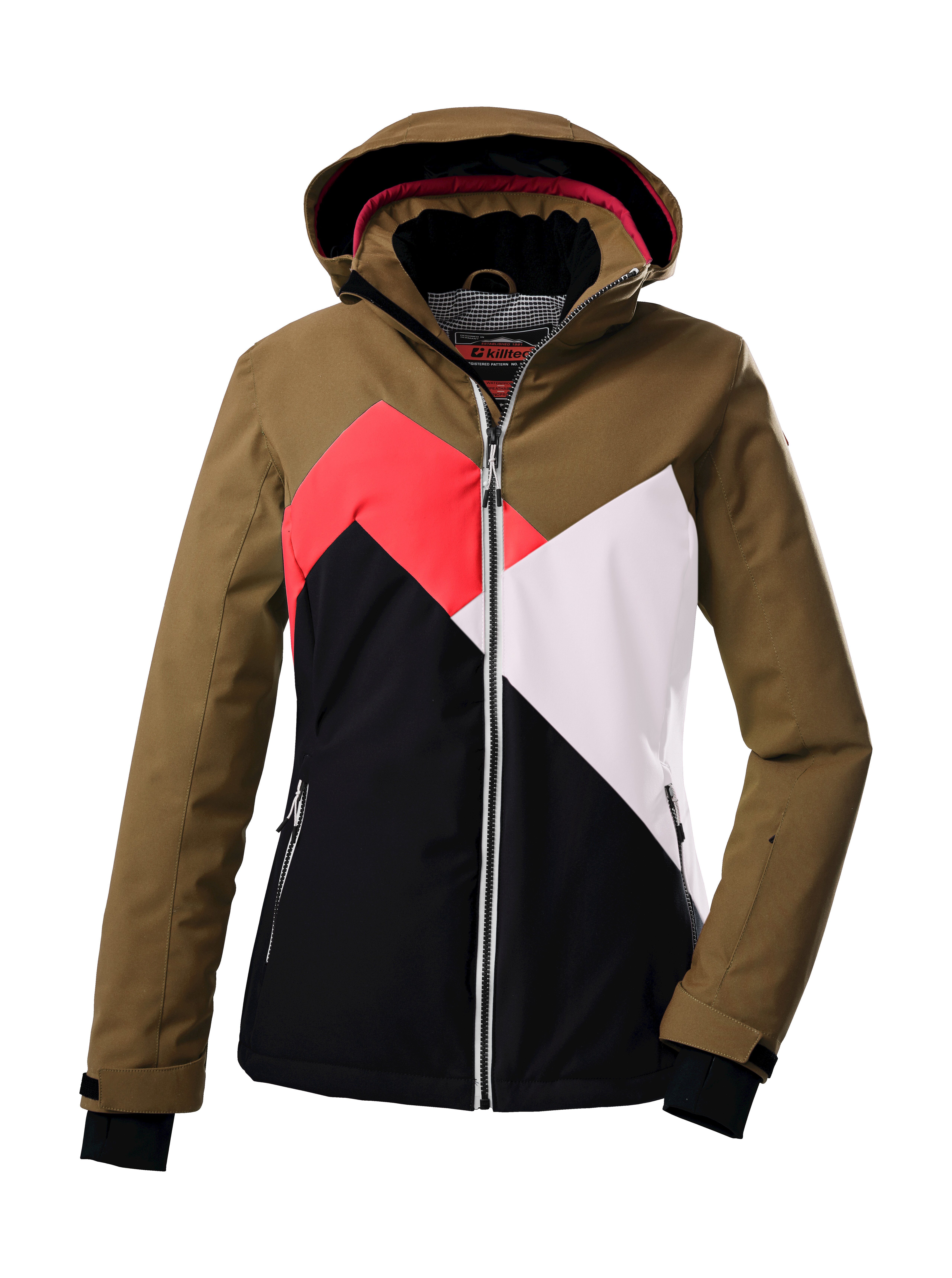 Killtec (KILAH) Women's Giacca da sci/giacca funzionale con cappuccio staccabile con zip e paraneve KSW 19 WMN SKI JCKT, prugna scura, 40, 38617-000