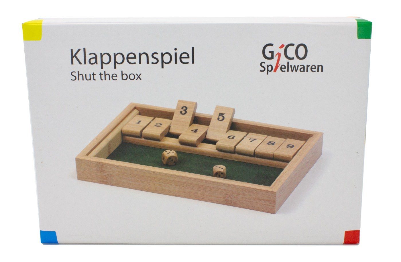 Shut aus / Spielesammlung, Gesellschaftss the Das Klappenspiel Holz. bekannte GICO box GICO