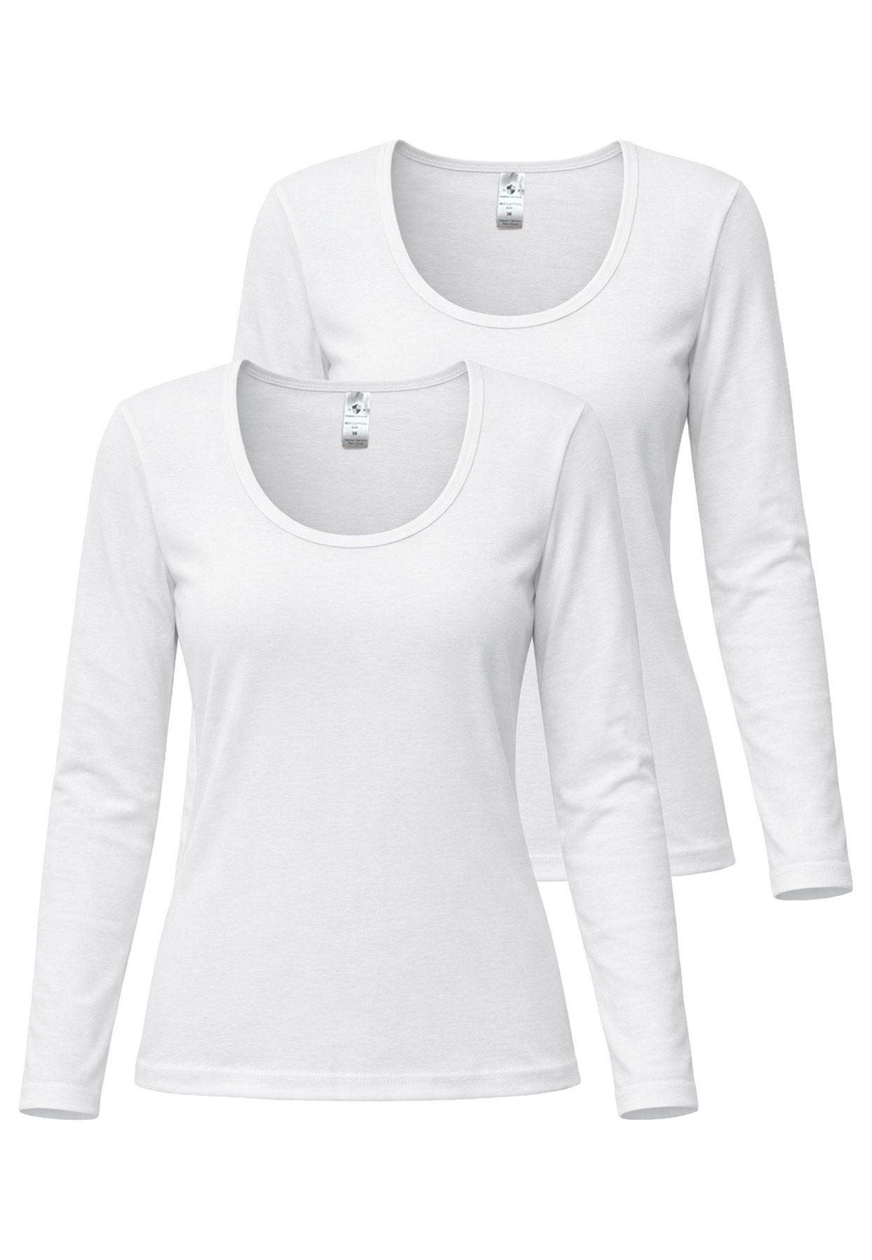 HAASIS Bodywear 1919 Unterhemd Damen CLASSIC 1/1 Arm Shirt 66200630-42 (Packung, 2-St., 2er Pack) Optimale Passform, pflegeleicht, formbeständig, hautfreundlich