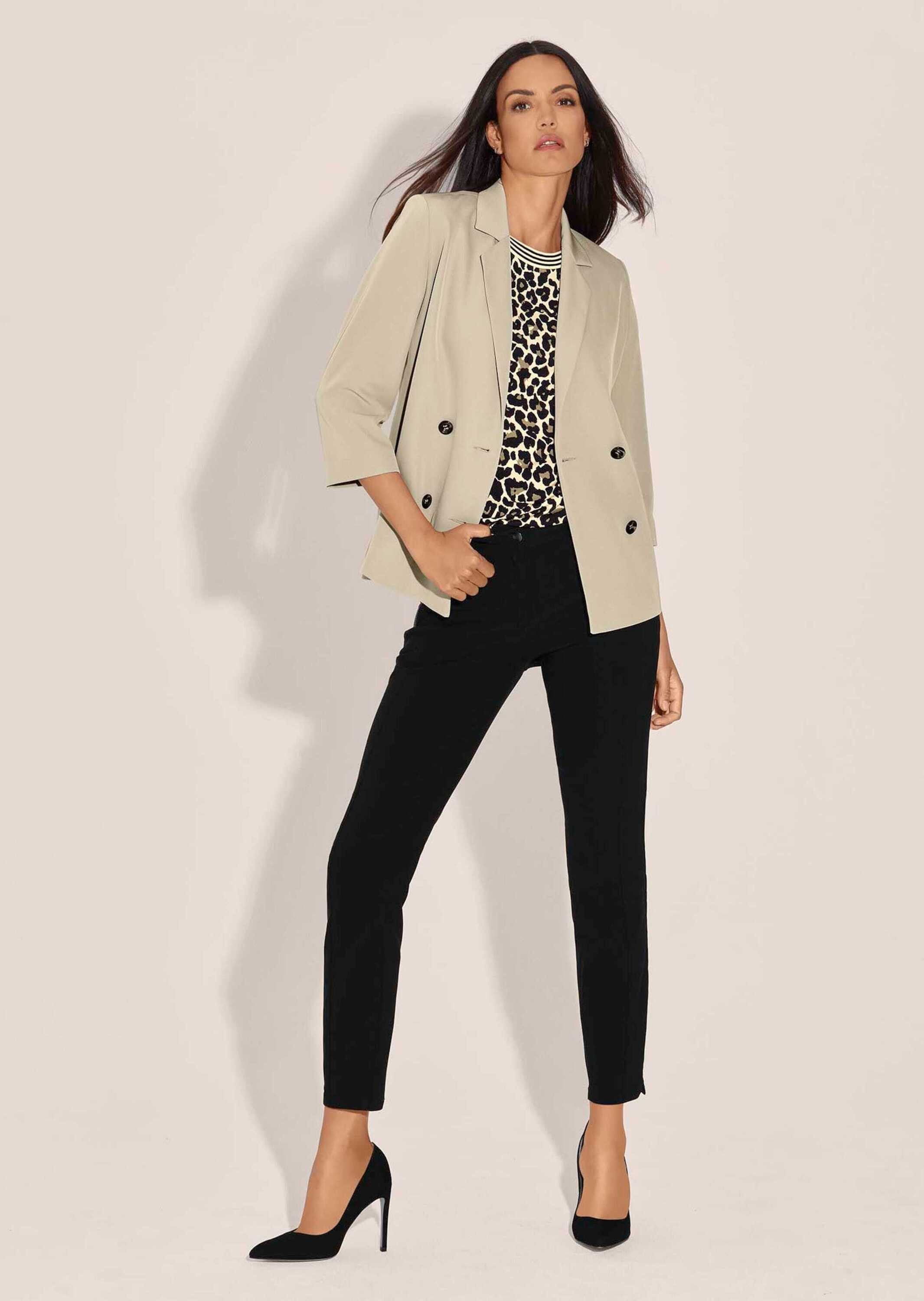 Kurzblazer Zweireihiger Blazer mit 3/4-Ärmeln