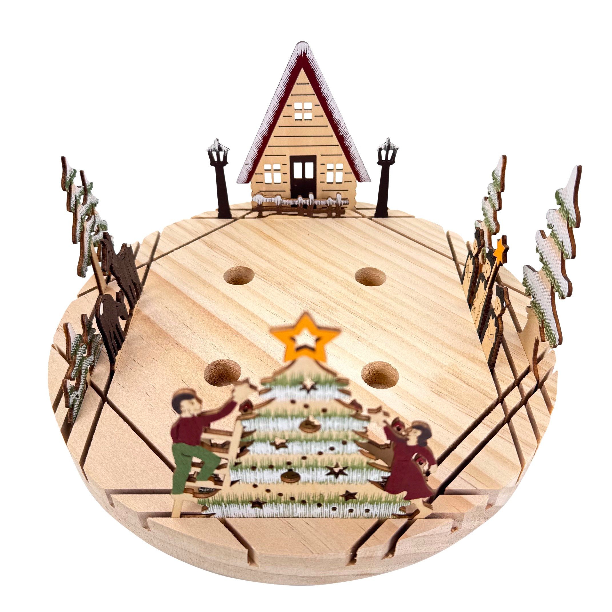 Online-Fuchs Dekotablett Adventskranz für 4 Stabkerzen zum Stecken & Dekori günstig online kaufen