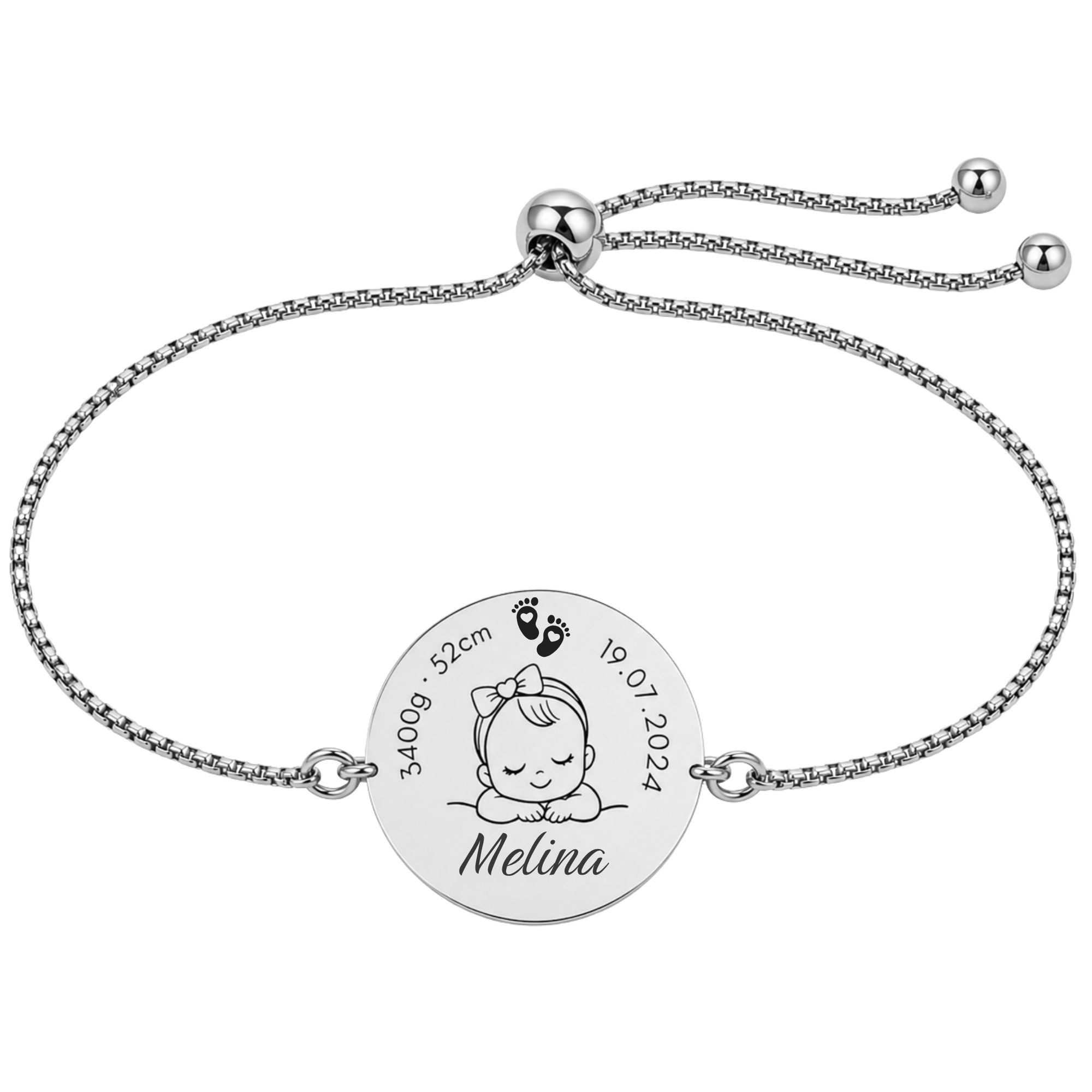 BS Schmuckdesign Armband mit Gravur Personalisiertes Armband mit Gravur Familienarmband für Mama und Papa (1-tlg., personalisiert)