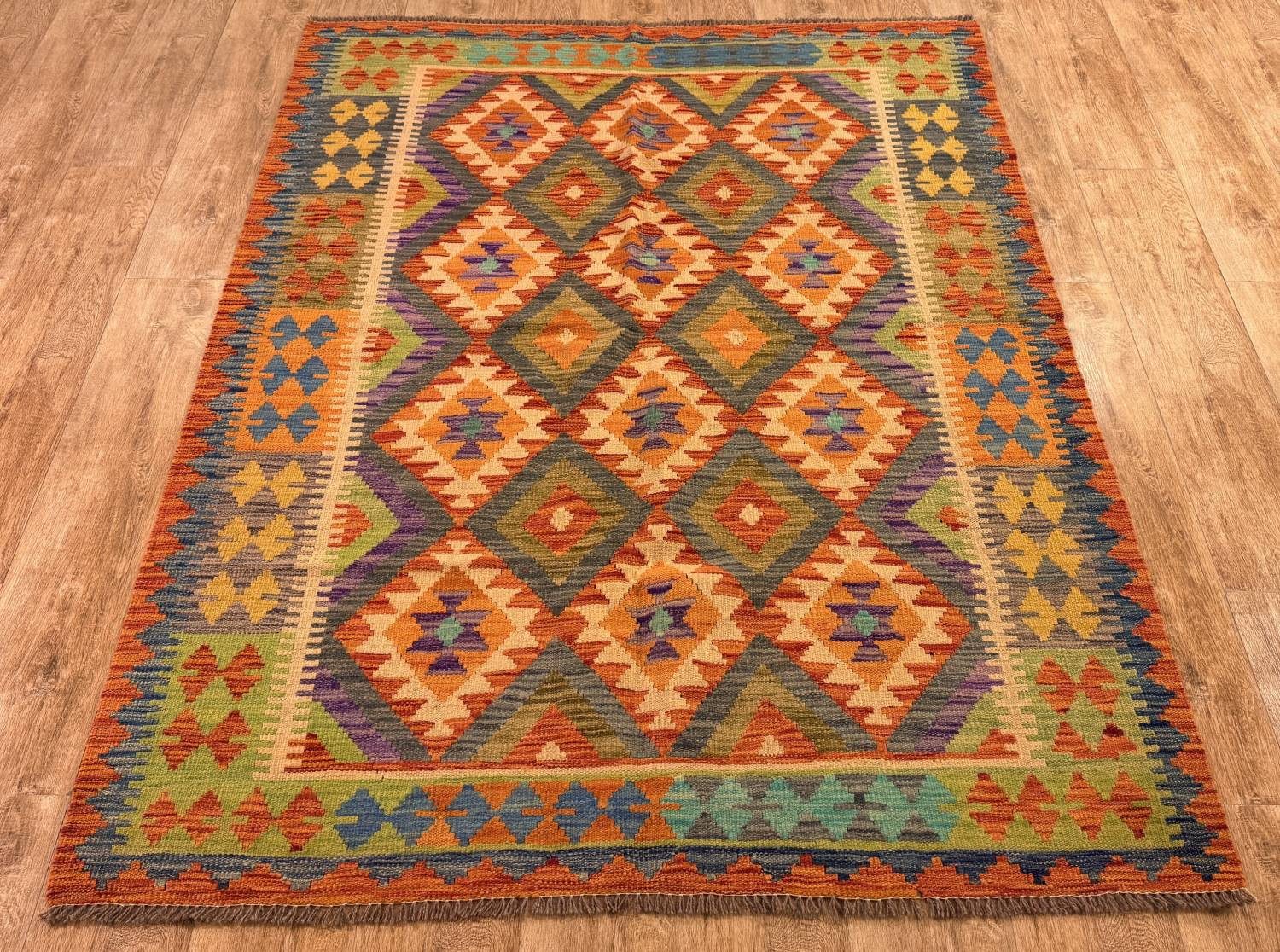 Rug Studios Teppich KELIM ORIGINAL HANDGEARBEITET, Rechteckig, Höhe: 5 mm, Handgewebt, 149 x 196 cm, Multi