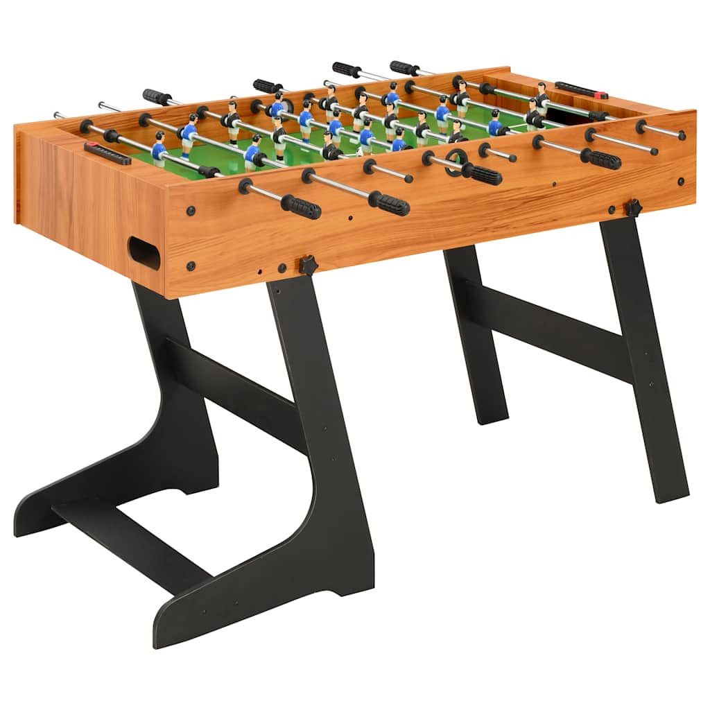 Kickertisch 121x61x80 cm Hellbraun und Schwarz aus MDF und Stahl