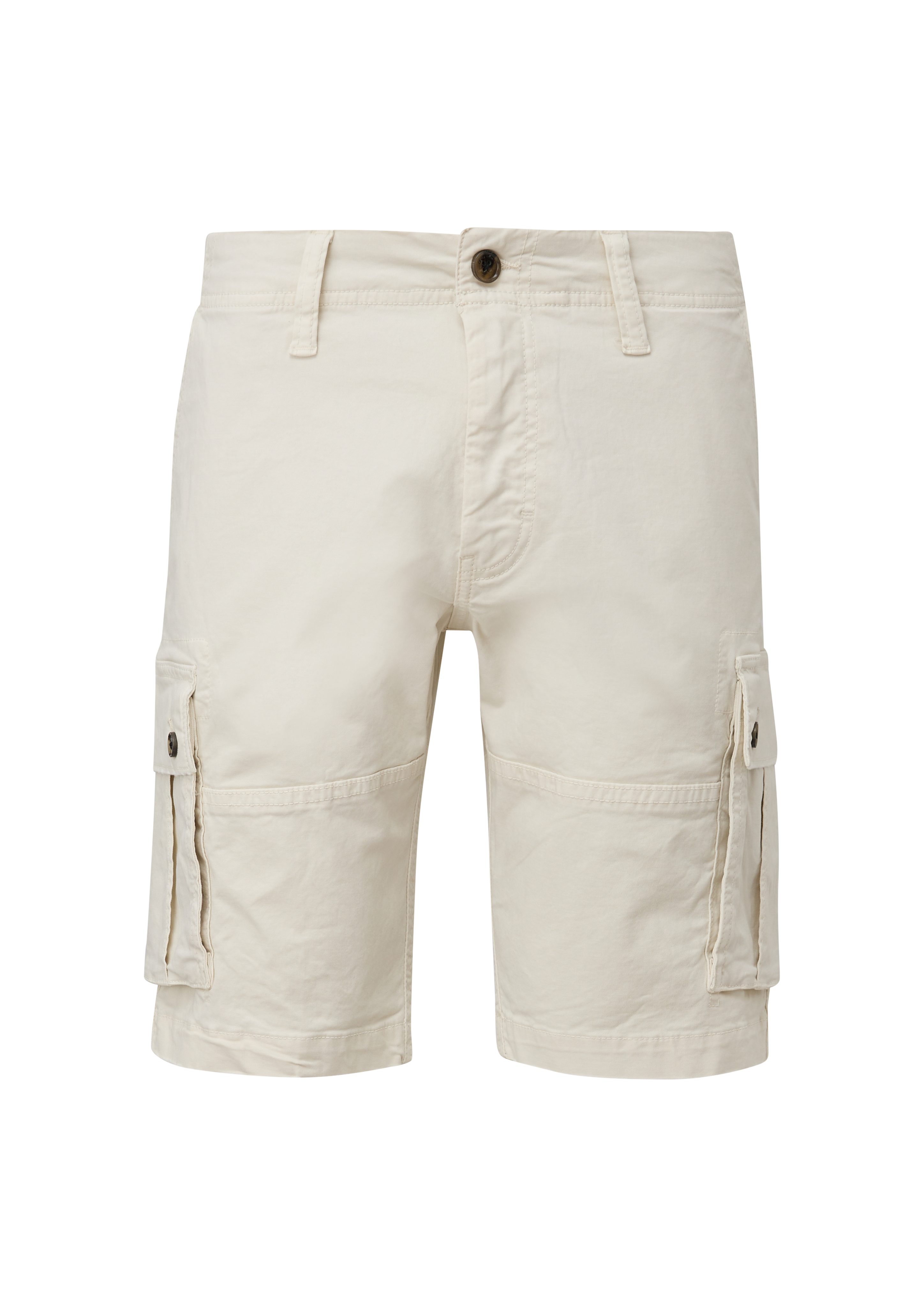 John: Cargo-Style Bermuda & im Waschung QS helles Hose beige Shorts