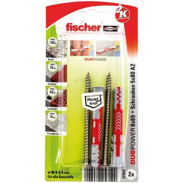 fischer Schrauben- und Dübel-Set Fischer Dübel-Set Duopower 8.0 x 65 mm - 2 Stück