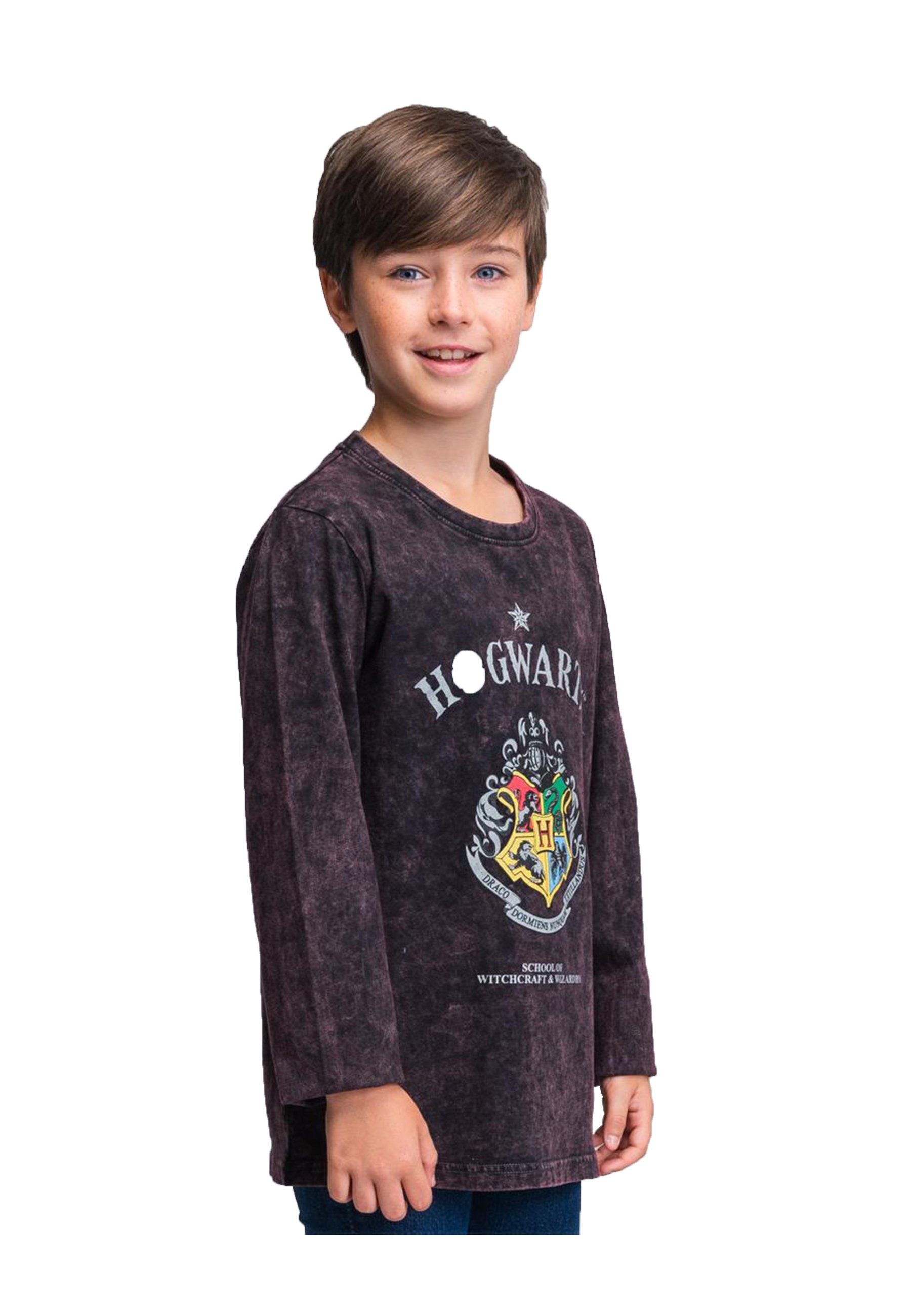 Harry Potter Langarmshirt Hogwarts Kinder Langarm Longsleeve Jungen T-Shirt