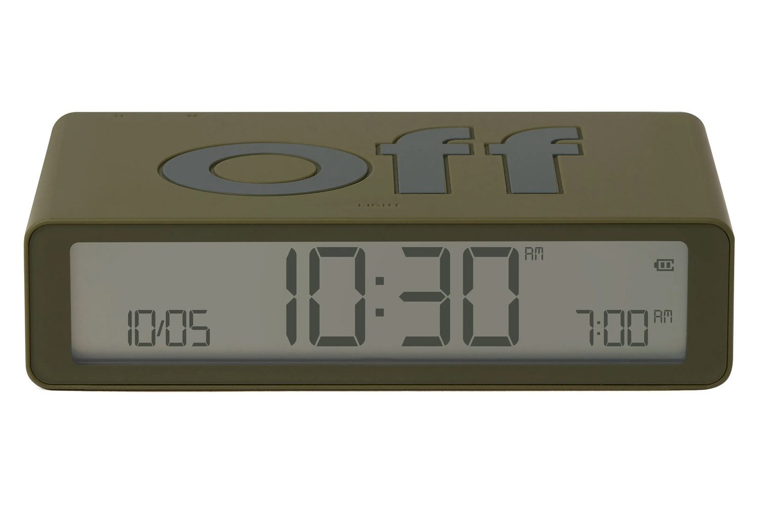 Lexon Quarzwecker Digital-Flip Classic Khaki