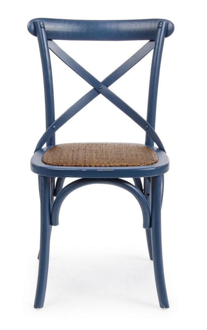 Natur24 Esszimmerstuhl CARREL Stuhl 45 x 53 x 89 cm Ulmenholz Rattan