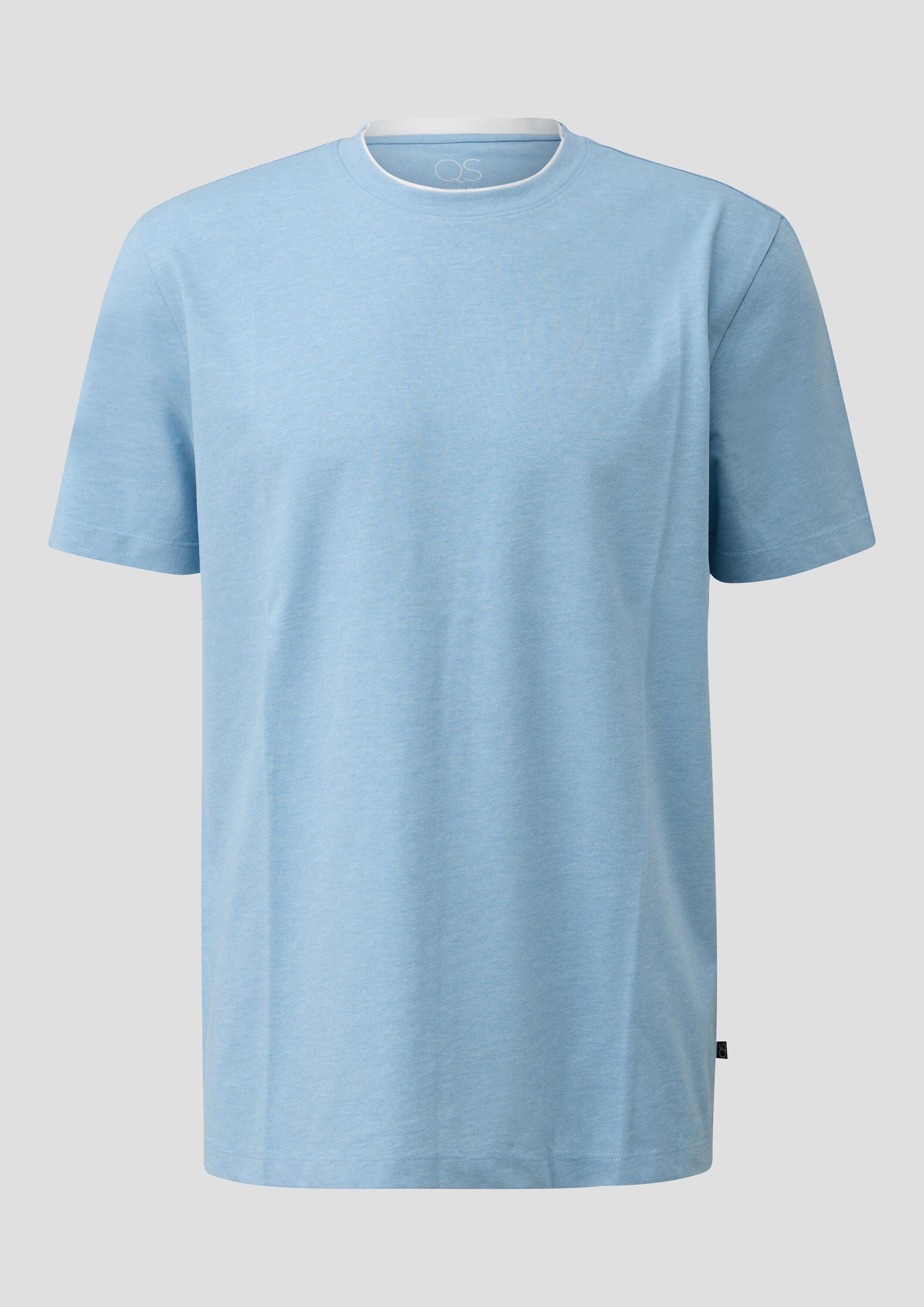 QS Kurzarmshirt T-Shirt T-Shirt aus Melange-Jersey mit Layering-Detail