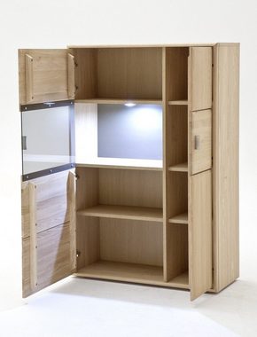 expendio Highboard Torrent 11, Eiche bianco 94x140x39 cm vormontiert aus Massivholz