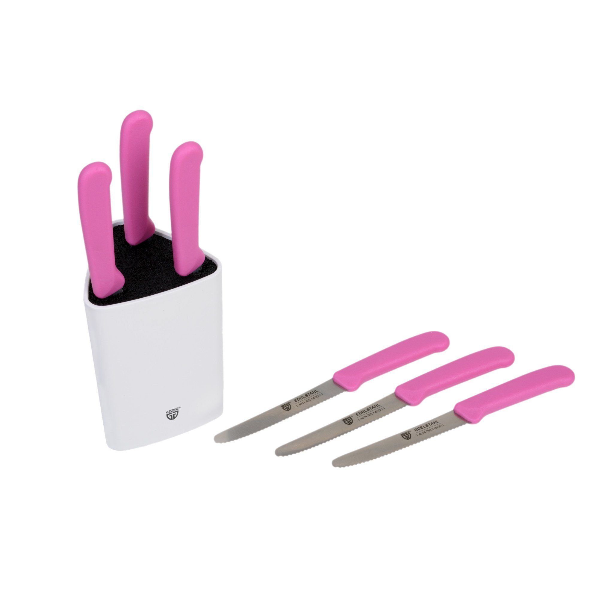 GRÄWE GRÄWE Messern mit Weiß Pink, weiß Universal-Messerblock Messerblock