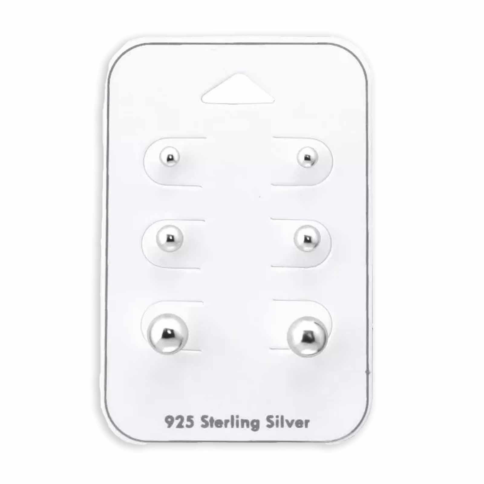 Monkimau Ohrring-Set Silberne Ohrstecker Set Kugeln 925 Sterling Silber, Hypoallergen
