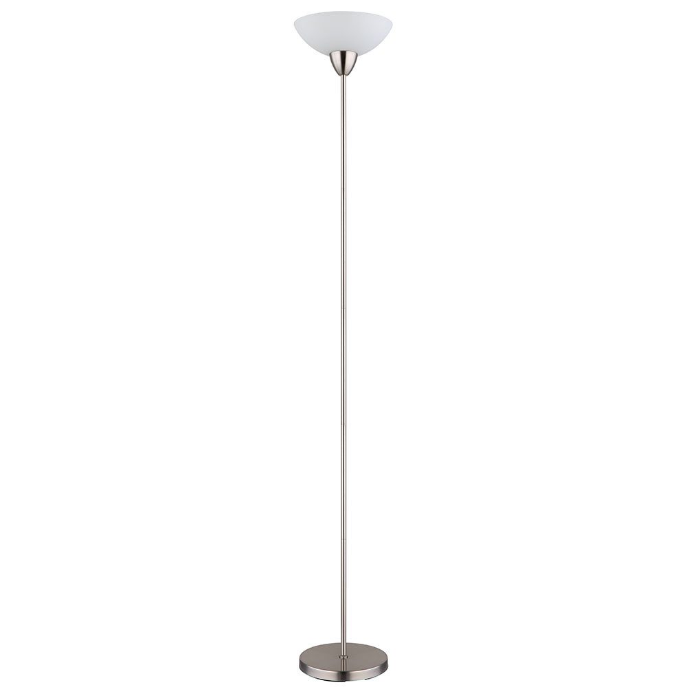GLOBO LIGHTING Stehlampe, Leuchtmittel nicht inklusive, Stehleuchte Standlampe Deckenfluter Glas opal Metall nickel matt E27