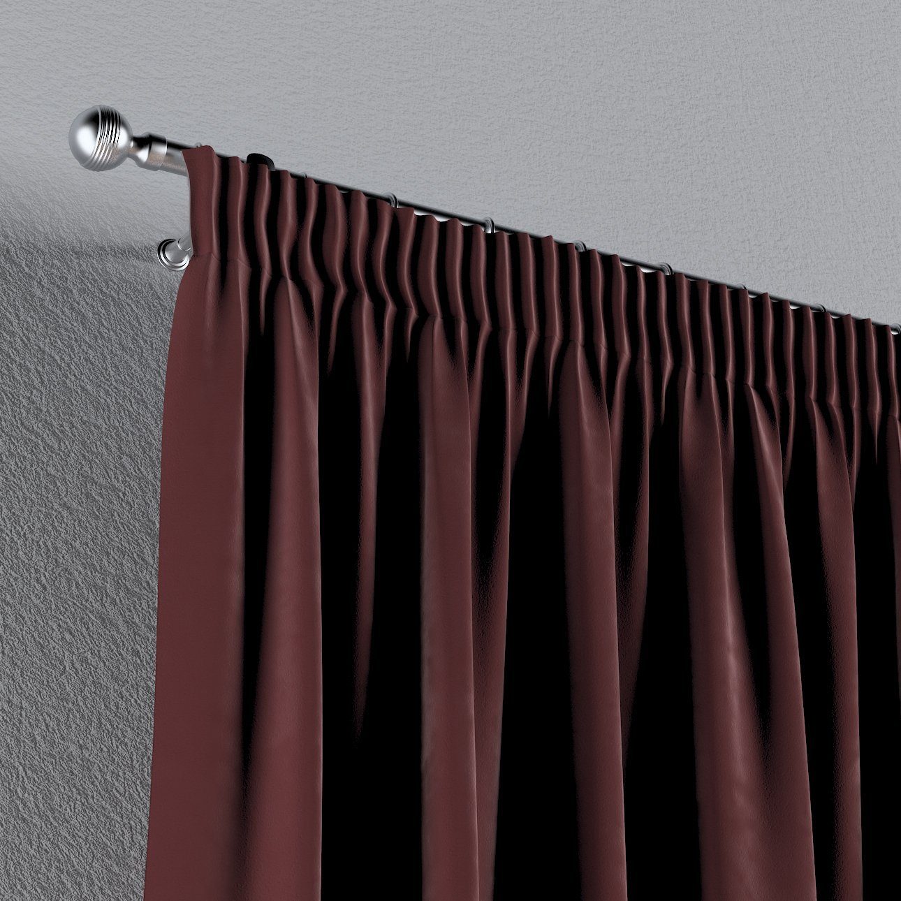 130x100 Velvet, bordeaux cm, mit Vorhang Dekoria Kräuselband Vorhang