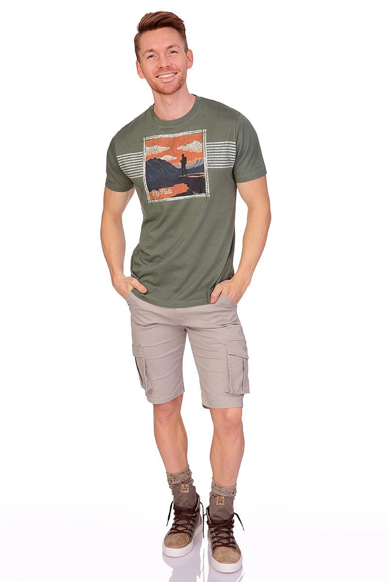 Piz Palü Trachtenjeans Jeans Bermuda Herren - WALLGAU - felsgrau, yeti