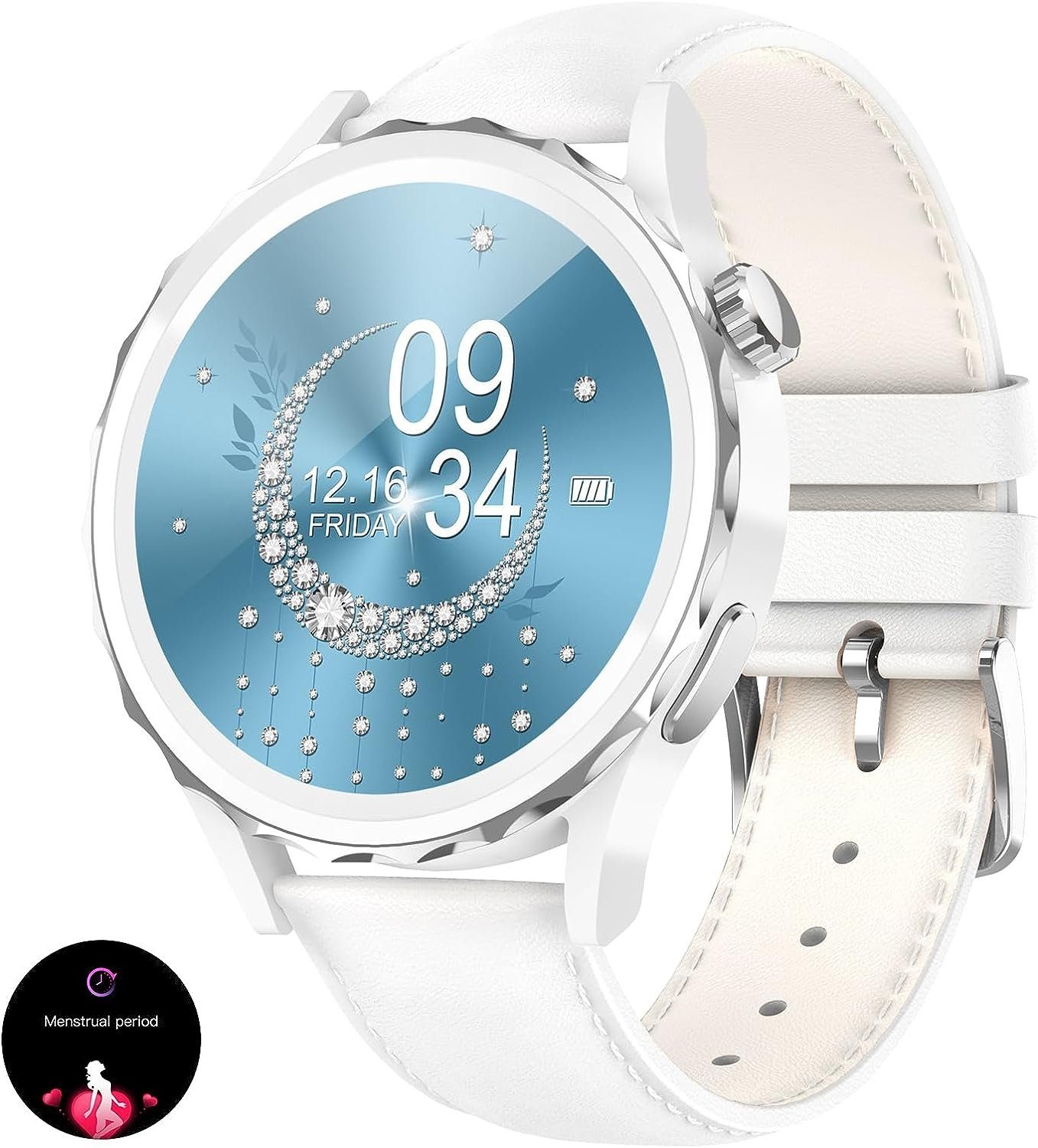 Lige Smartwatch (1,32 Zoll, Android iOS), Damen mit Telefonfunktion IP68 Wasserdicht 100+ Sportmodi Fitnessuhr