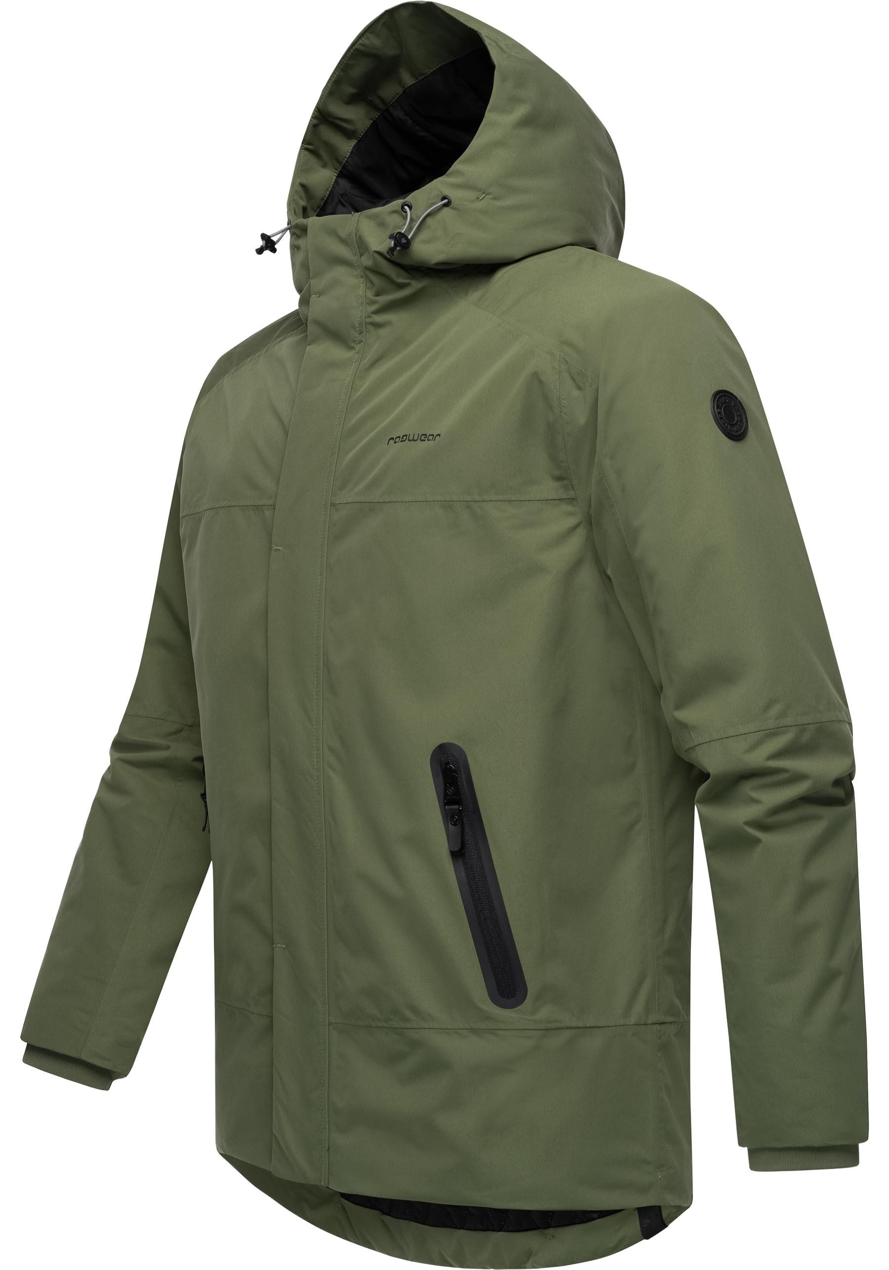 Ragwear Winterjacke Hatar Wasserdichte Herren Outdoorjacke mit großer Kapuze