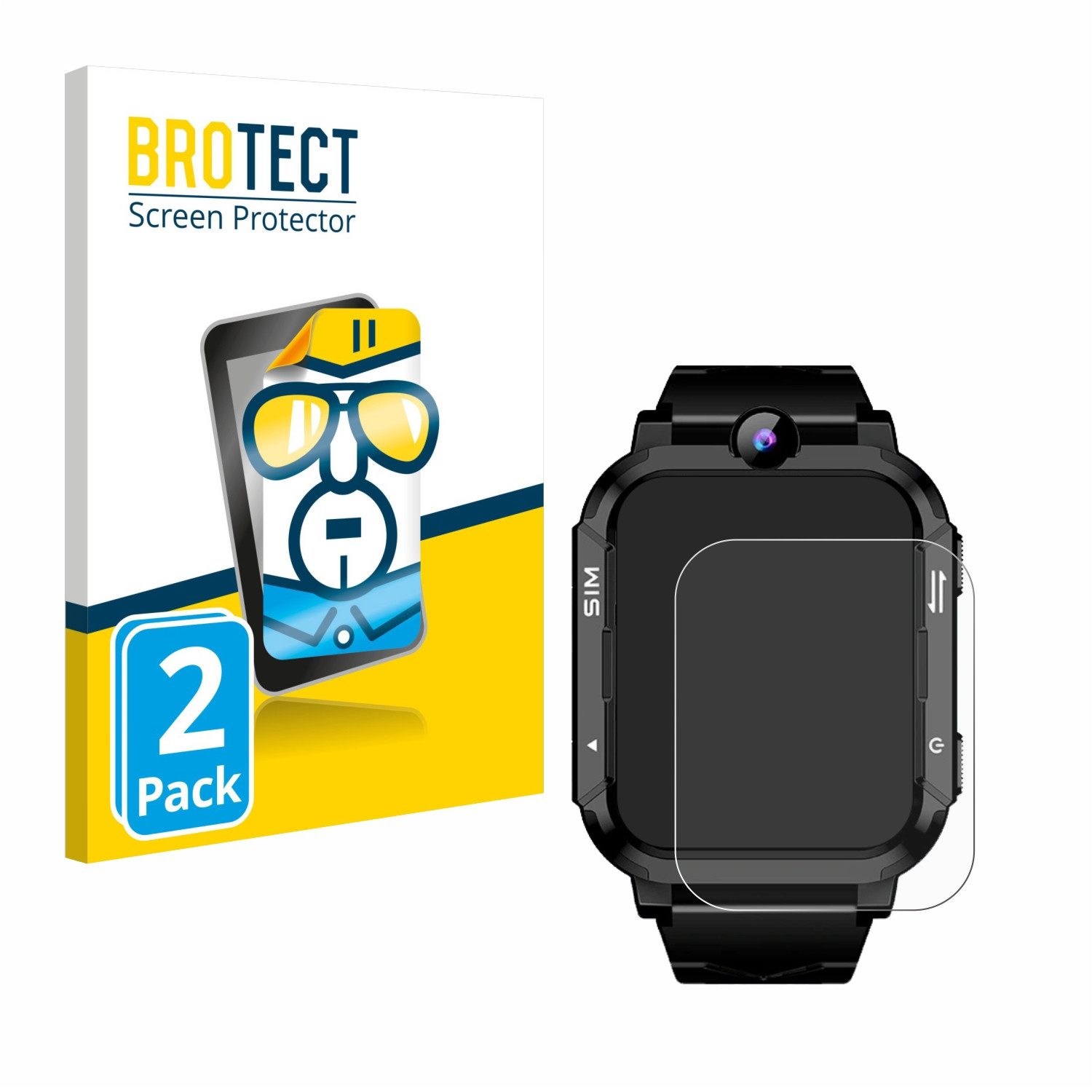 BROTECT Displayschutzfolie Schutzfolie für Blackview Z20 Kids Smartwatch, 2 Stück, Displayschutz Schutz Folie Klar Transparent