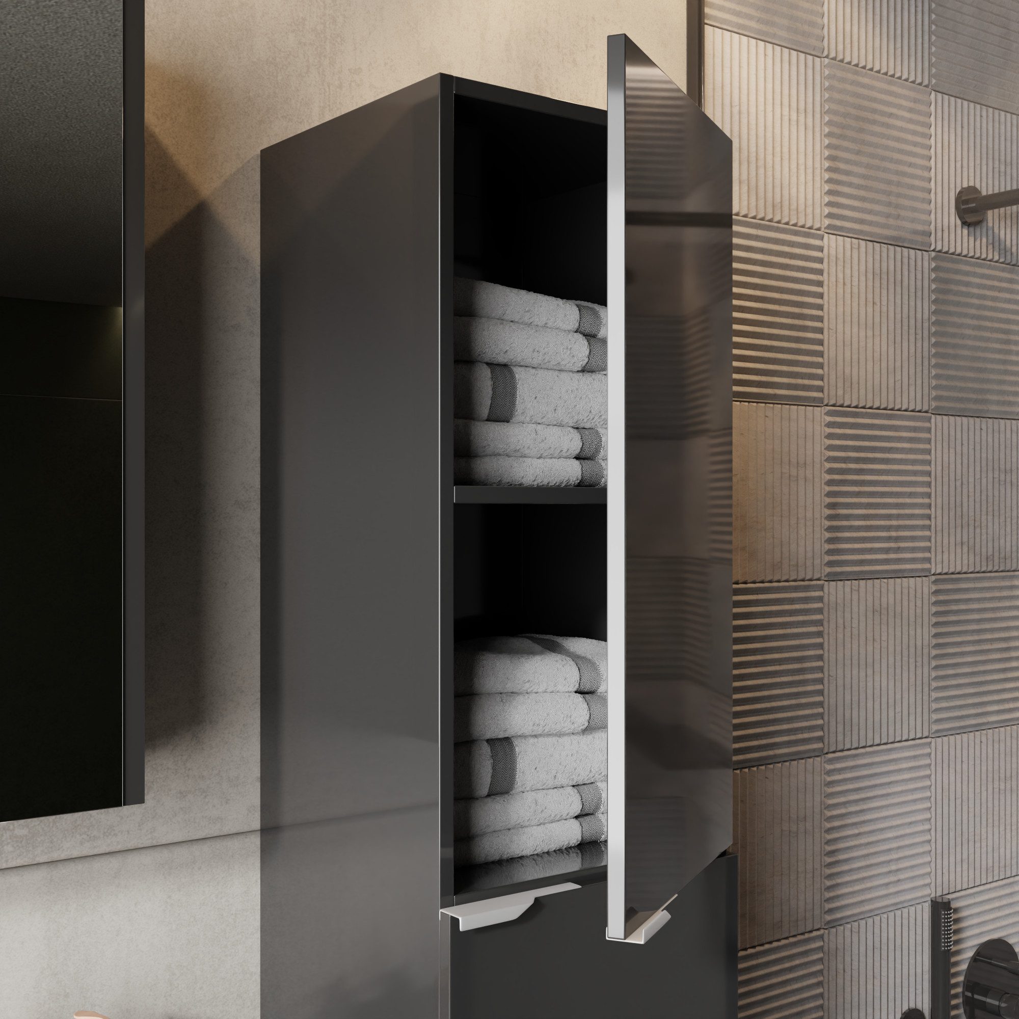 Karen Badmöbel-Set Hochschrank Lotus, (Komplett-Set, Standartmäßig 3-Teilig günstig online kaufen