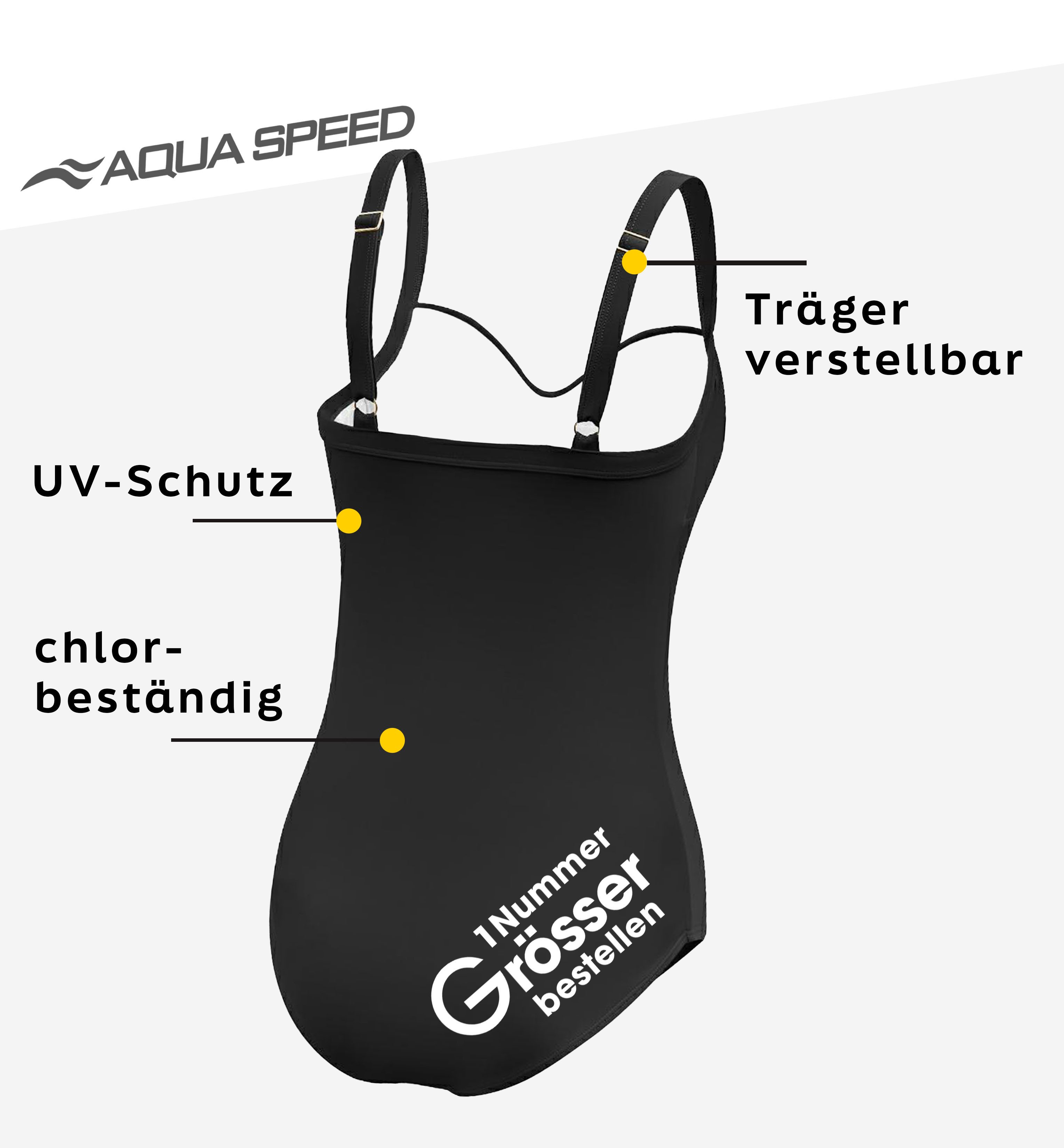 Aqua Speed Badeanzug ELENA Badeanzug für SchwimmerInnen - sportlich & jugendlich (Stylisher Badeanzug für SportlerInnen)