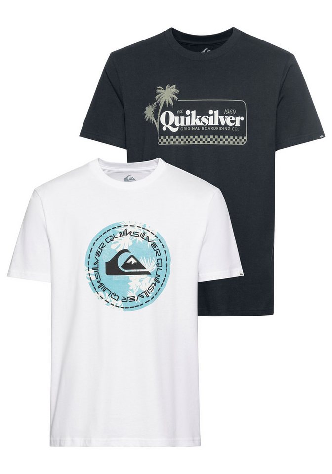 Quiksilver T-Shirt (Packung, 2-tlg., 2er-Pack), Markenlogo