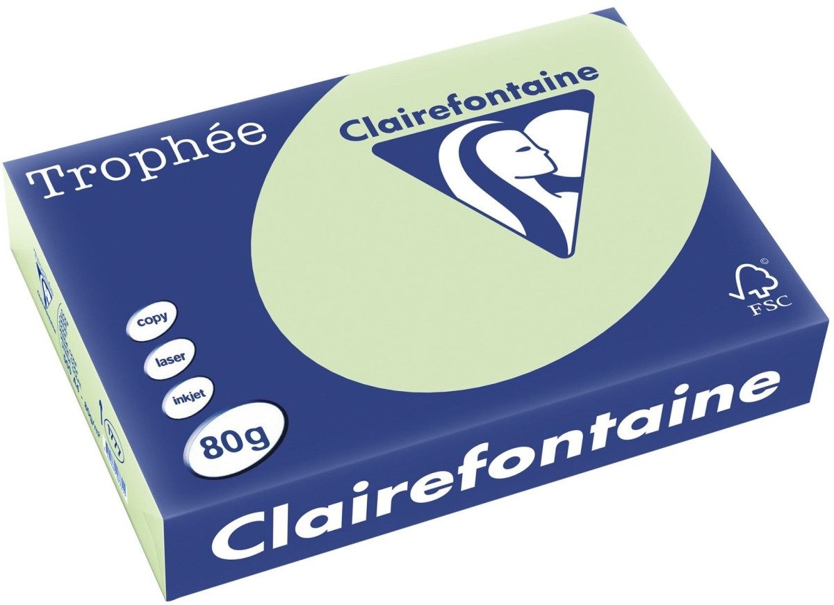 CLAIREFONTAINE Kopierpapier Kopierpapier Trophee A4 80g/qm VE=500 Blatt grün