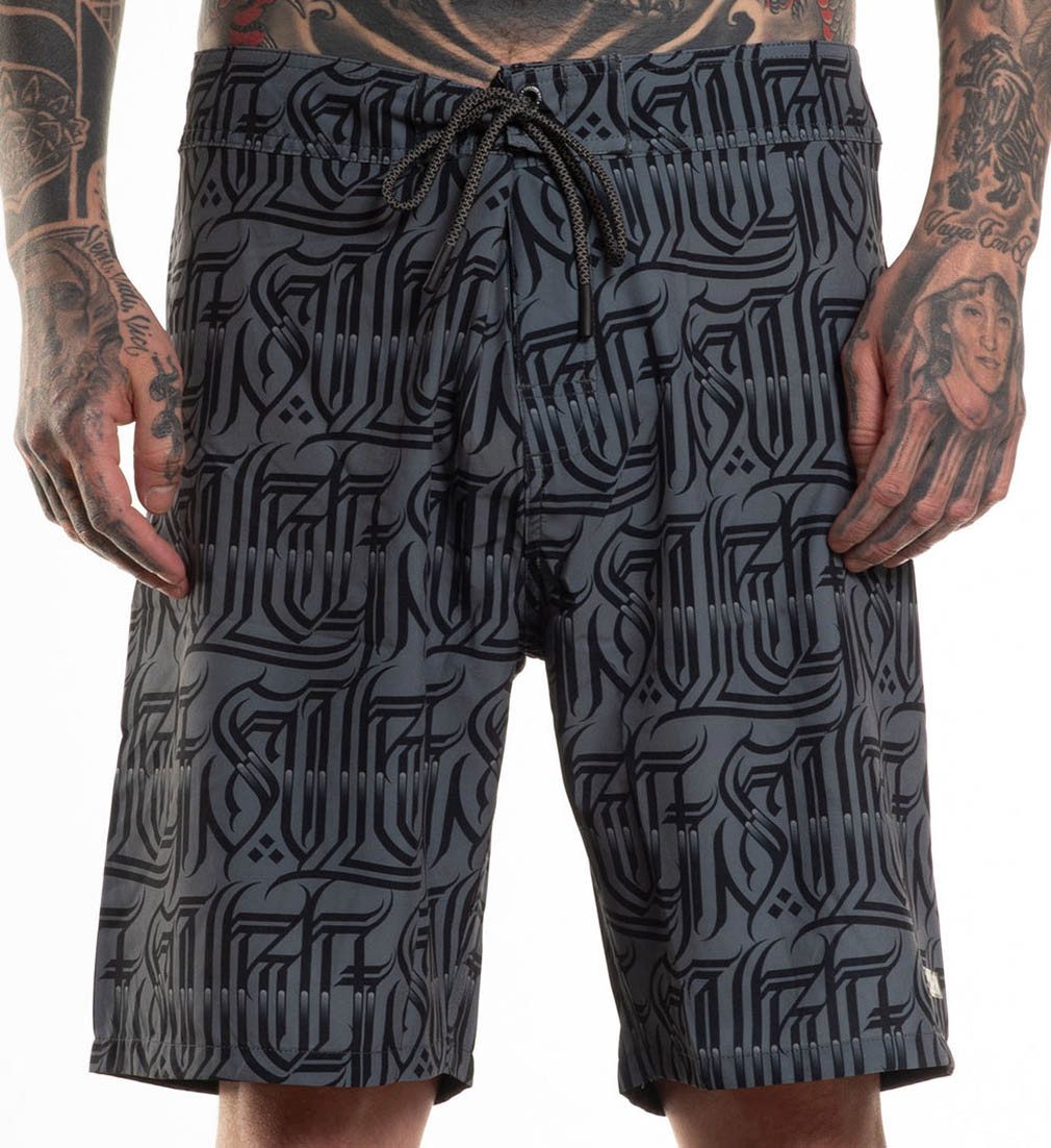 Sullen Clothing Boardshorts Richie Tattoo Logo Schriftzug Badehose Schwimmh günstig online kaufen